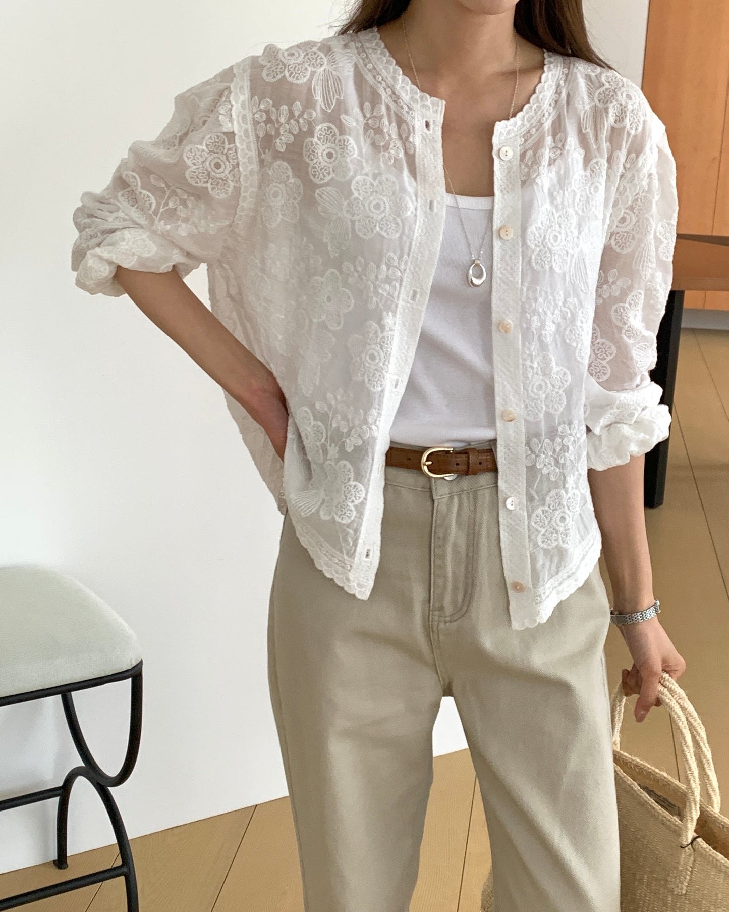 Floral Embroidered Lace Cardigan