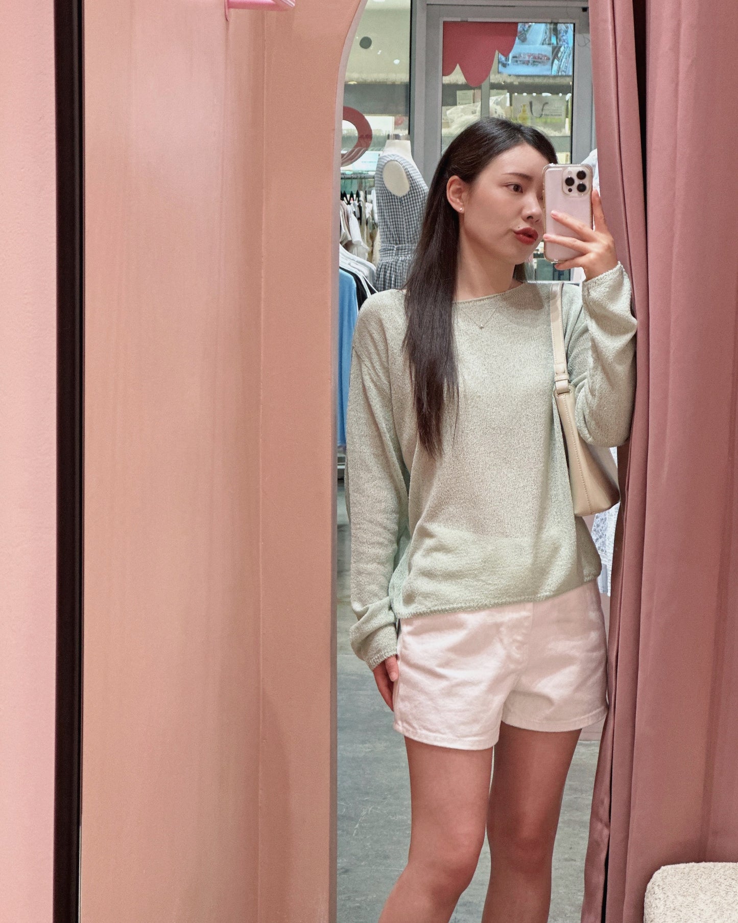 Boat Neck Mesh Knit