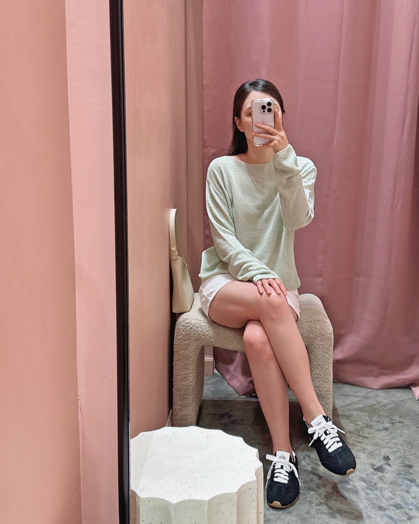 Boat Neck Mesh Knit