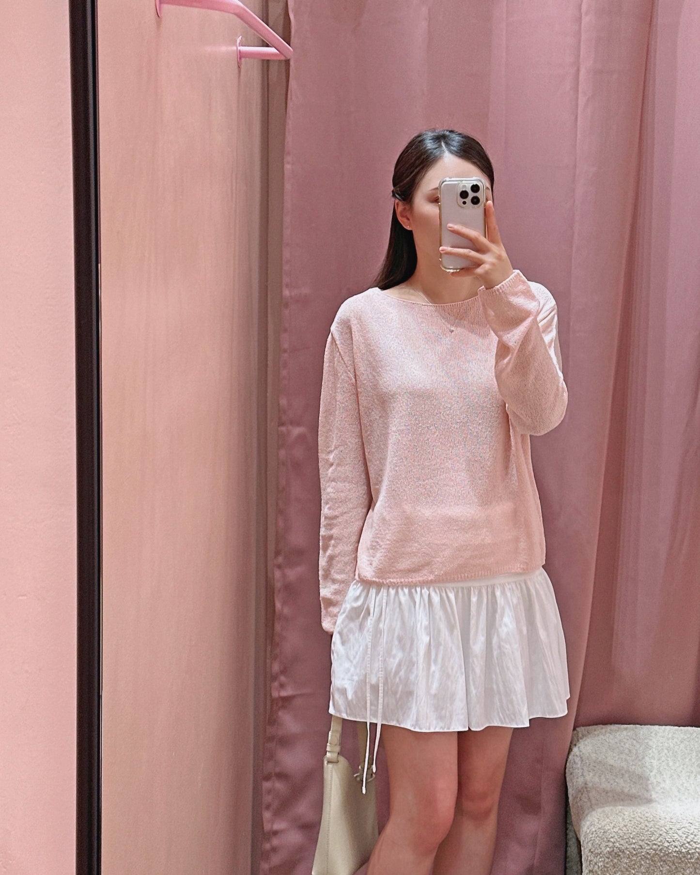 Boat Neck Mesh Knit
