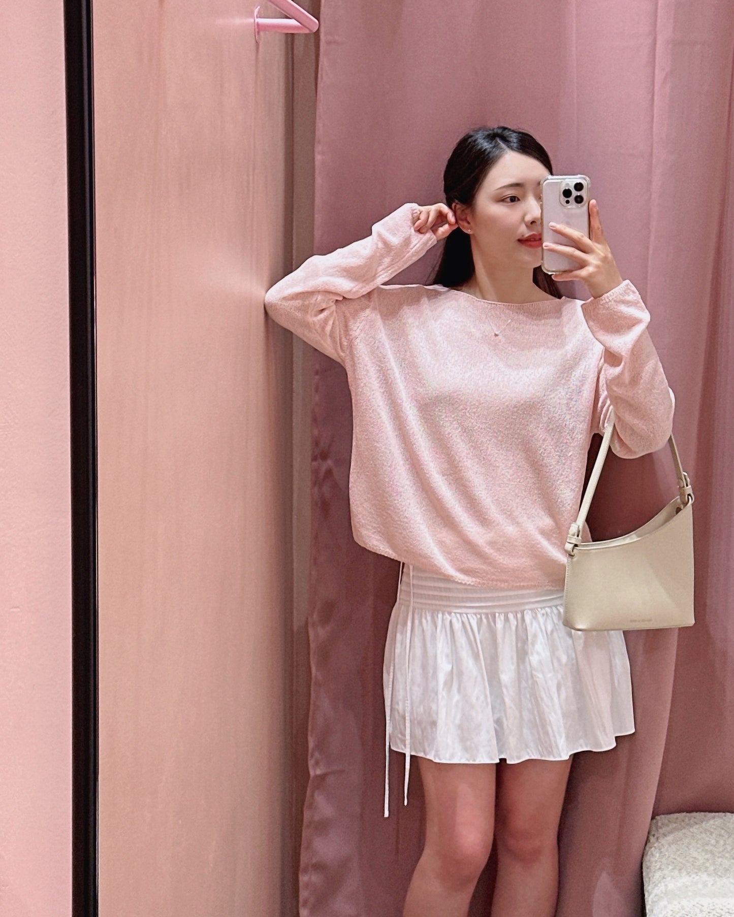 Boat Neck Mesh Knit