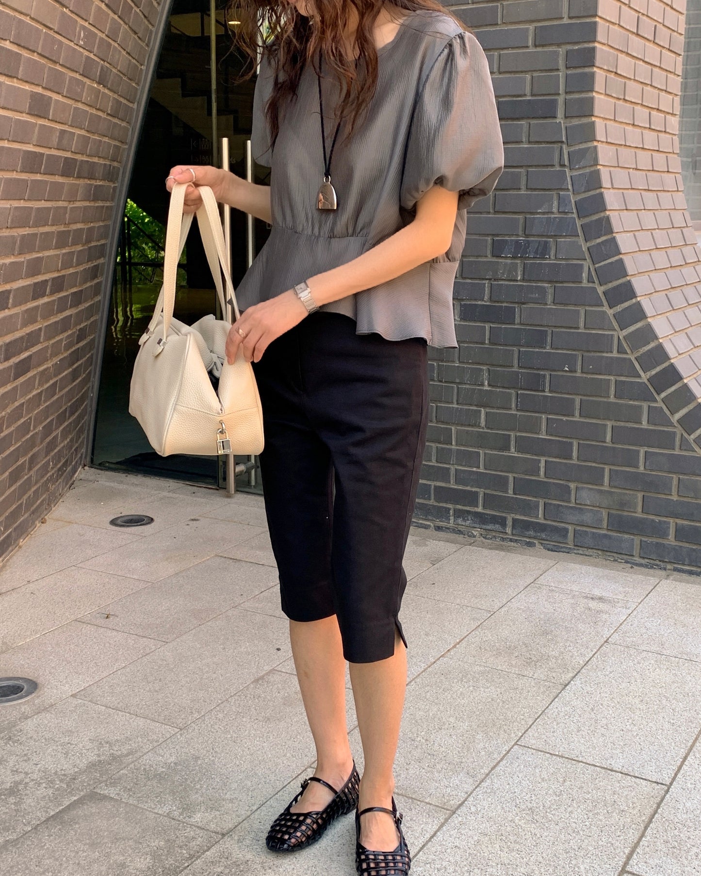 Cloud Puff Peplum Blouse
