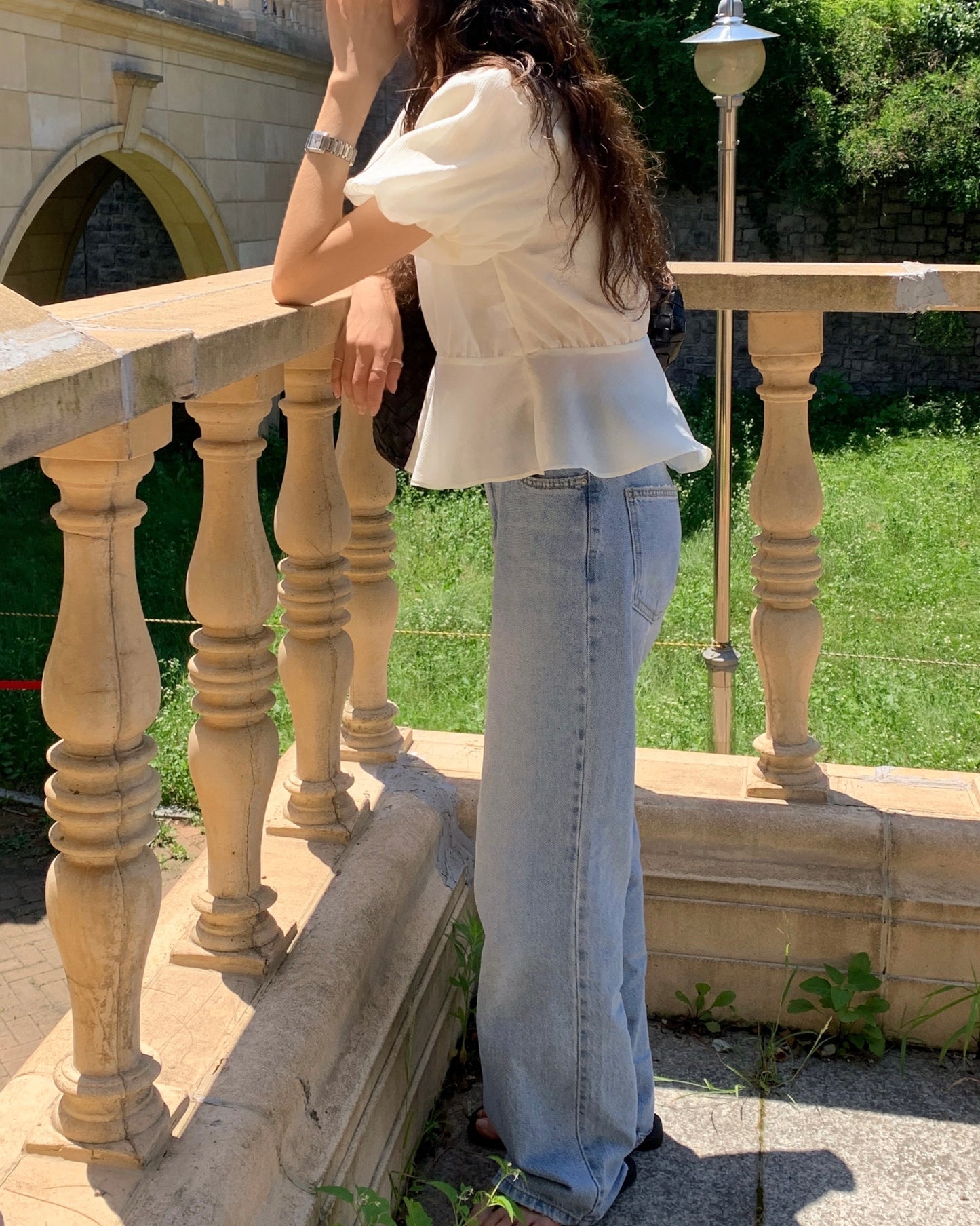 Cloud Puff Peplum Blouse