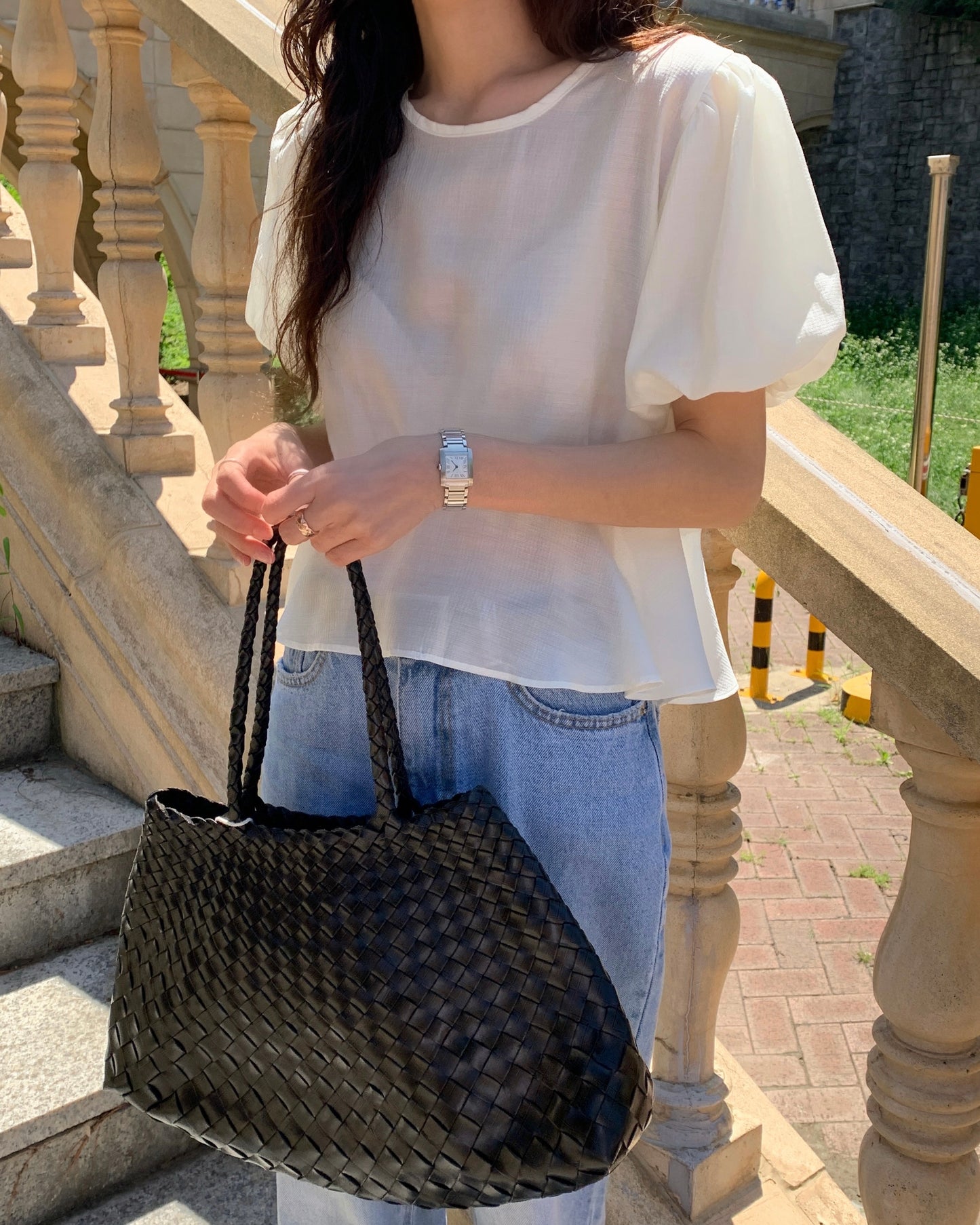 Cloud Puff Peplum Blouse