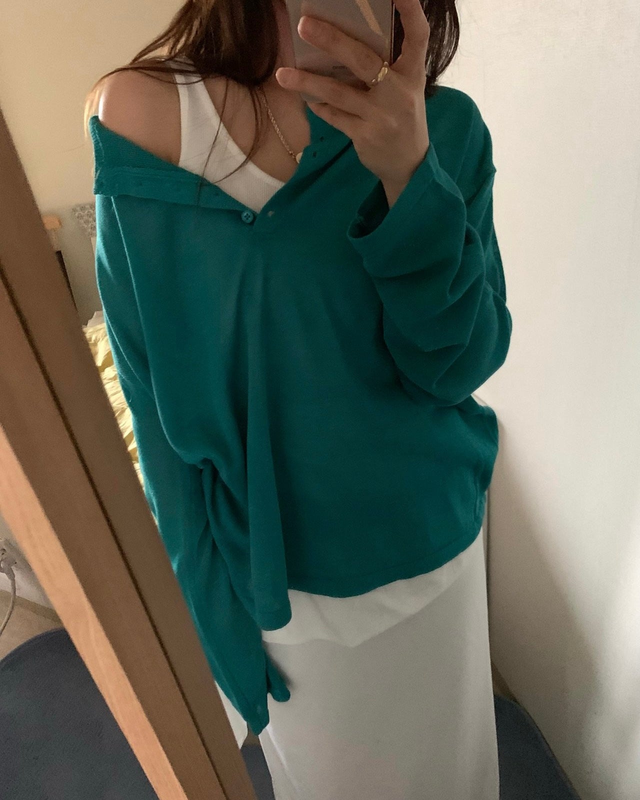 Sheer Knit Henley Top