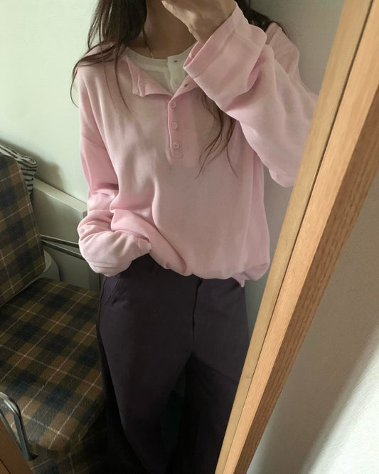 Sheer Knit Henley Top