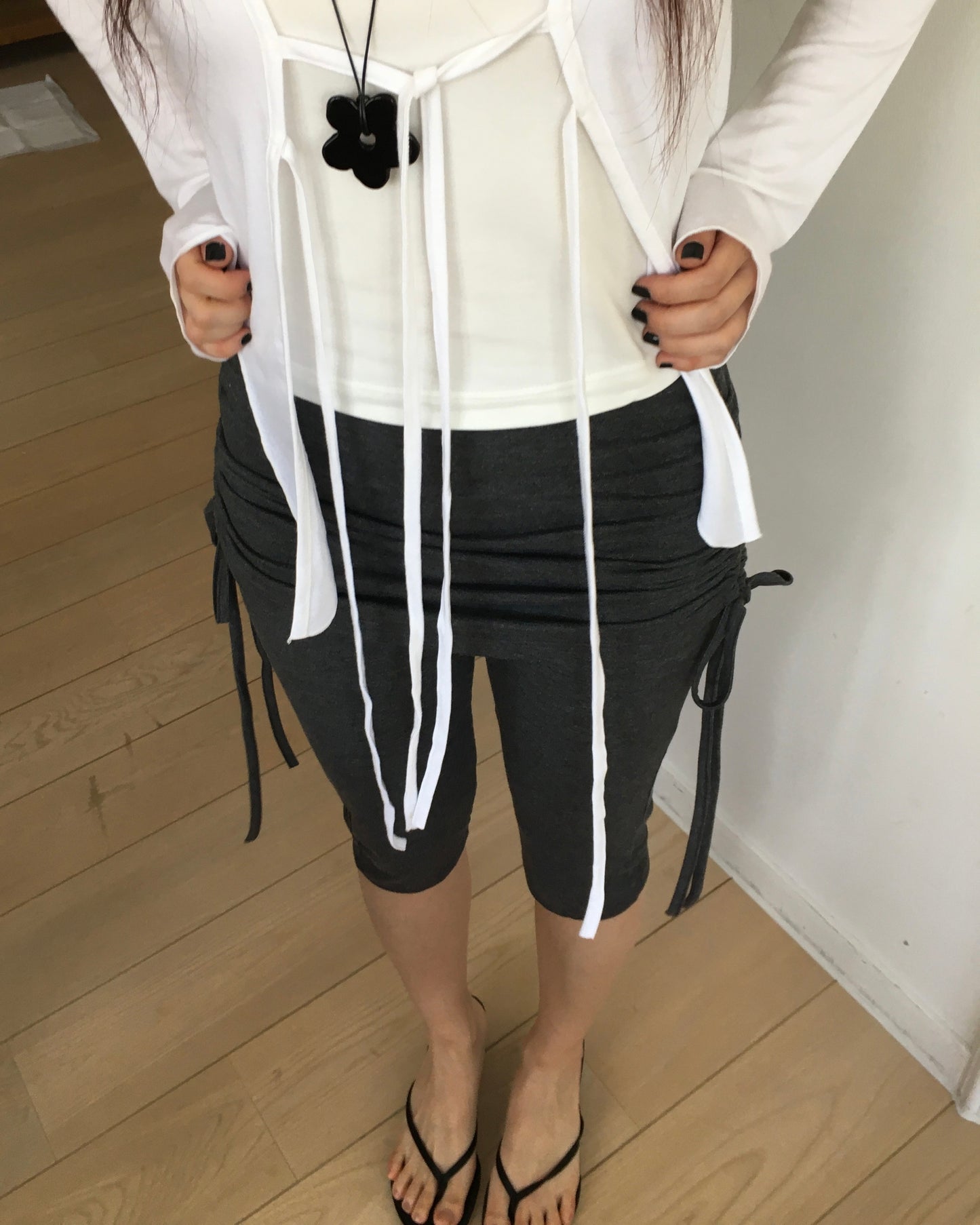 Side Tie Capri Leggings