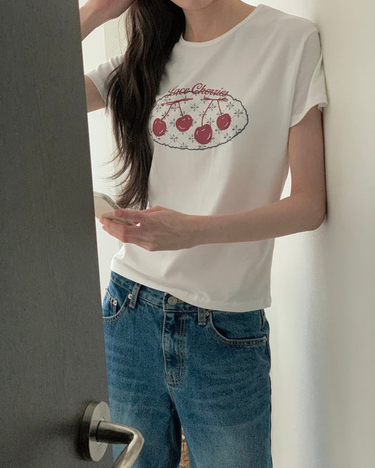 Lace Cherries Tee
