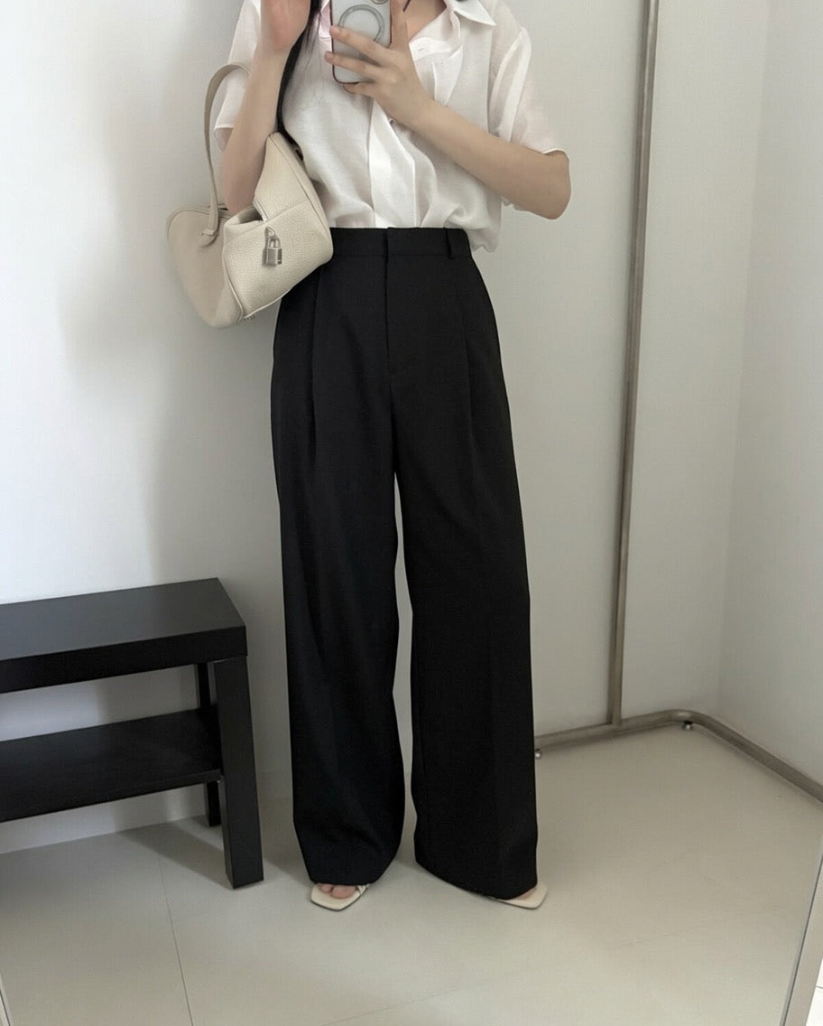 Tailored Wide Leg Summer Trousers