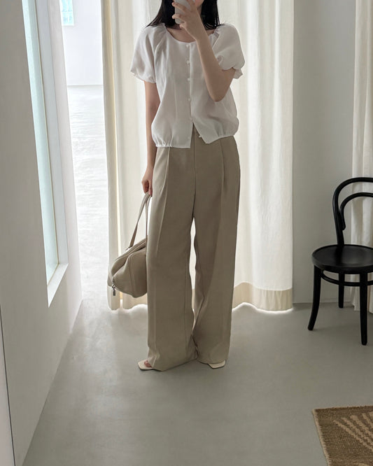 Tailored Wide Leg Summer Trousers