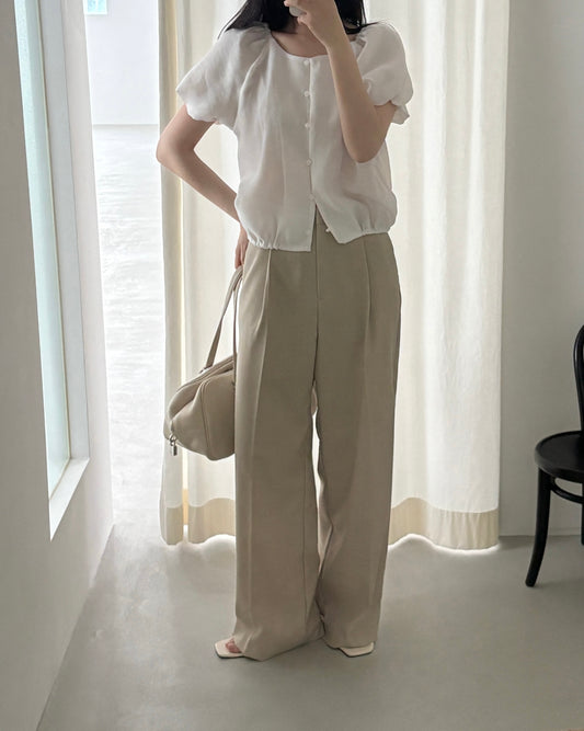 Tailored Wide Leg Summer Trousers