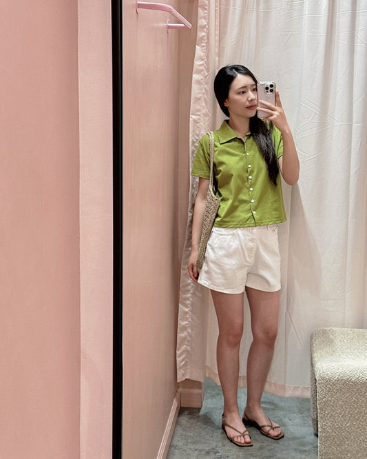 Minimal Collar Shirt Top