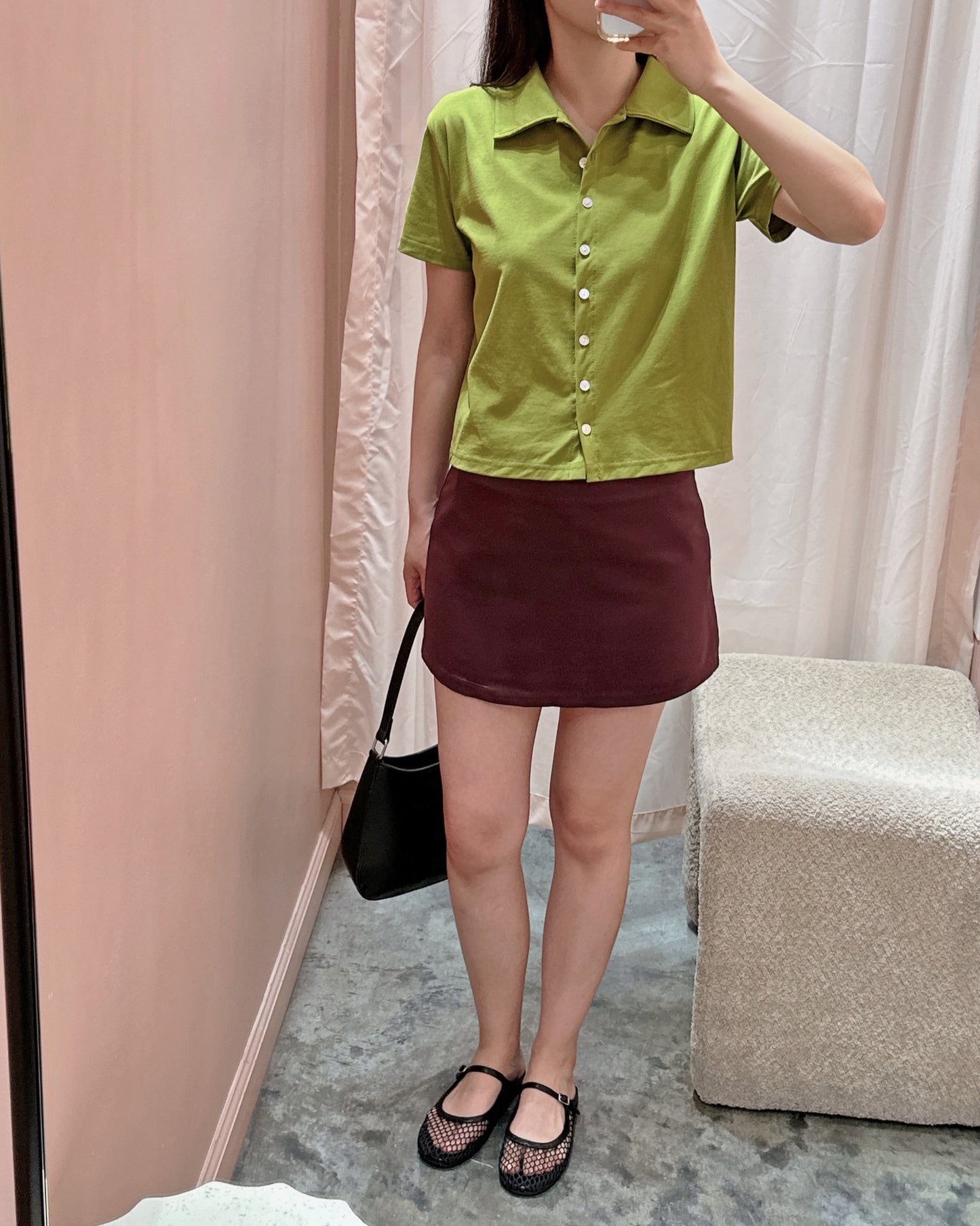 Minimal Collar Shirt Top