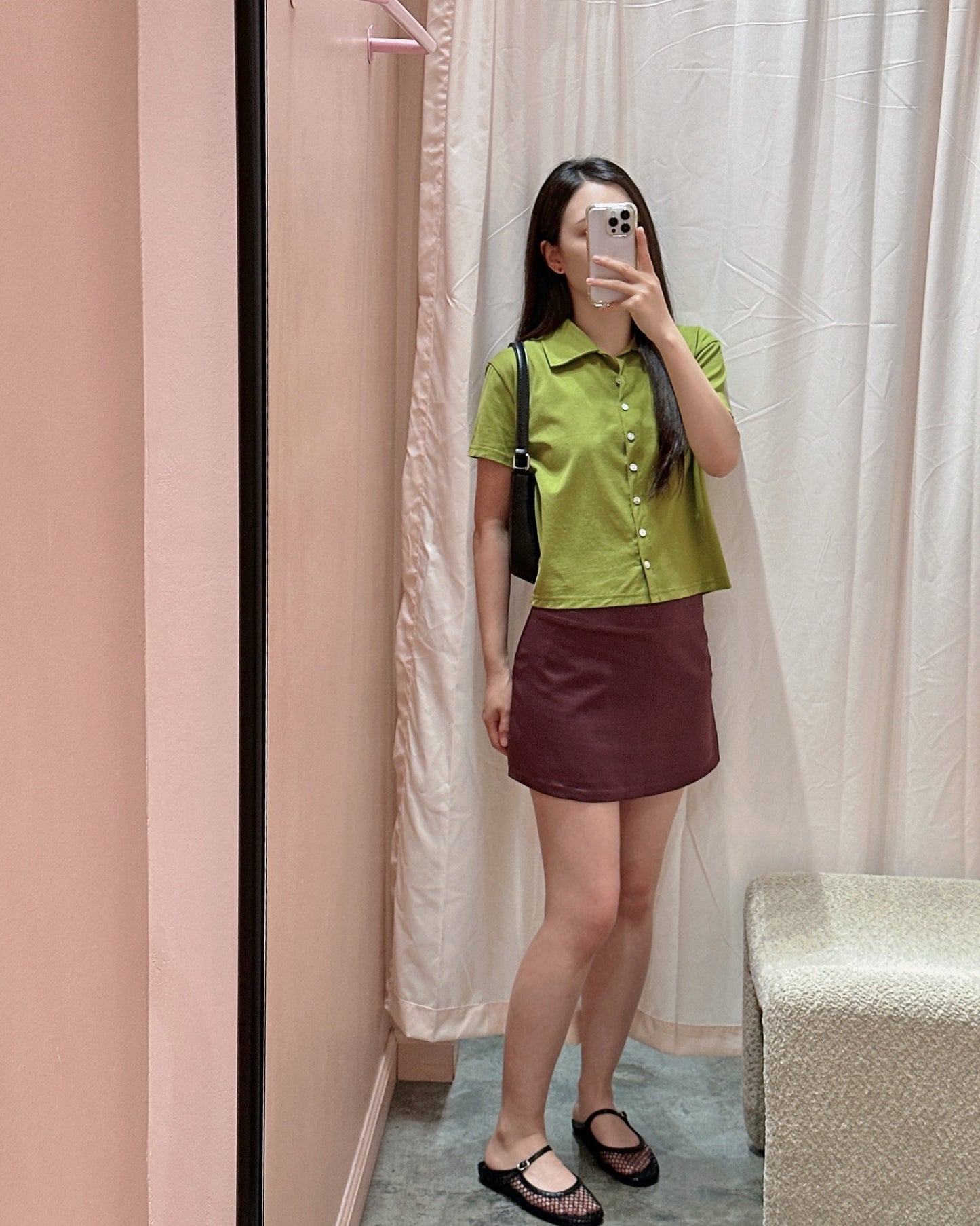 Minimal Collar Shirt Top