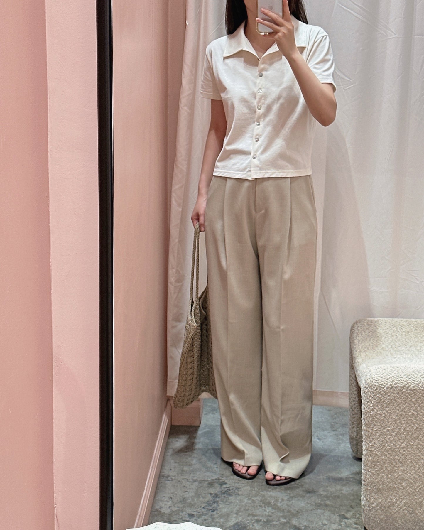 Minimal Collar Shirt Top