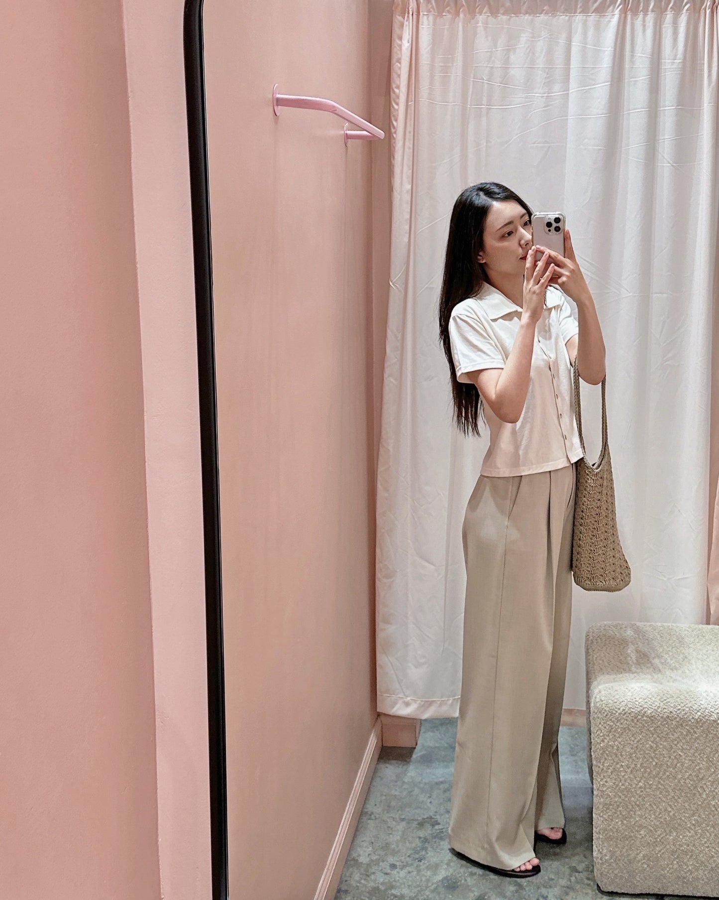 Minimal Collar Shirt Top