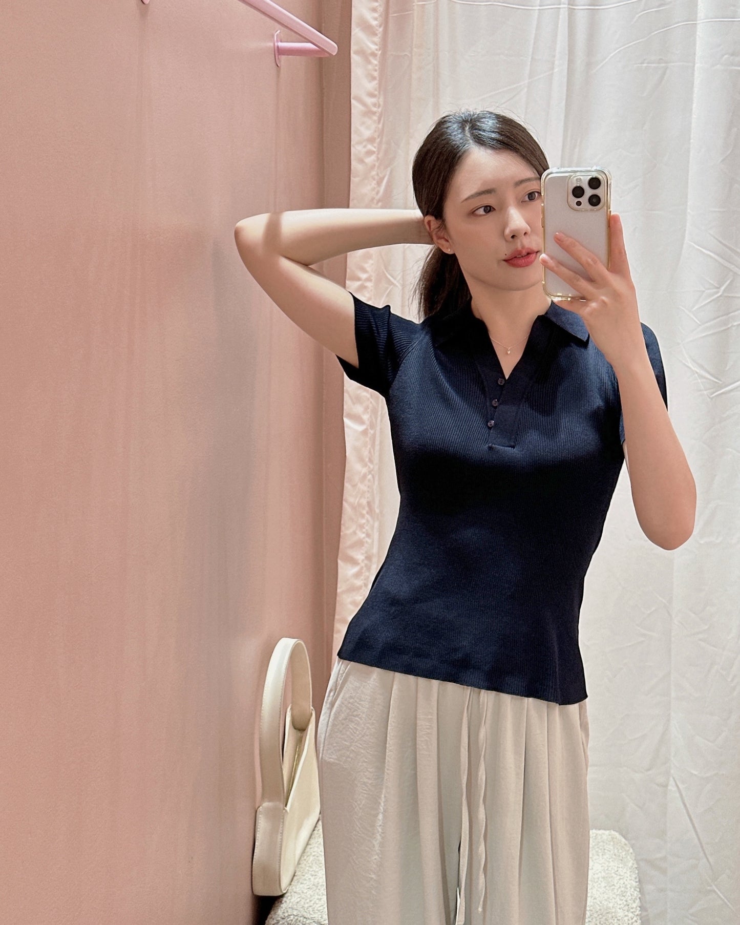 Soft Rib Polo Top