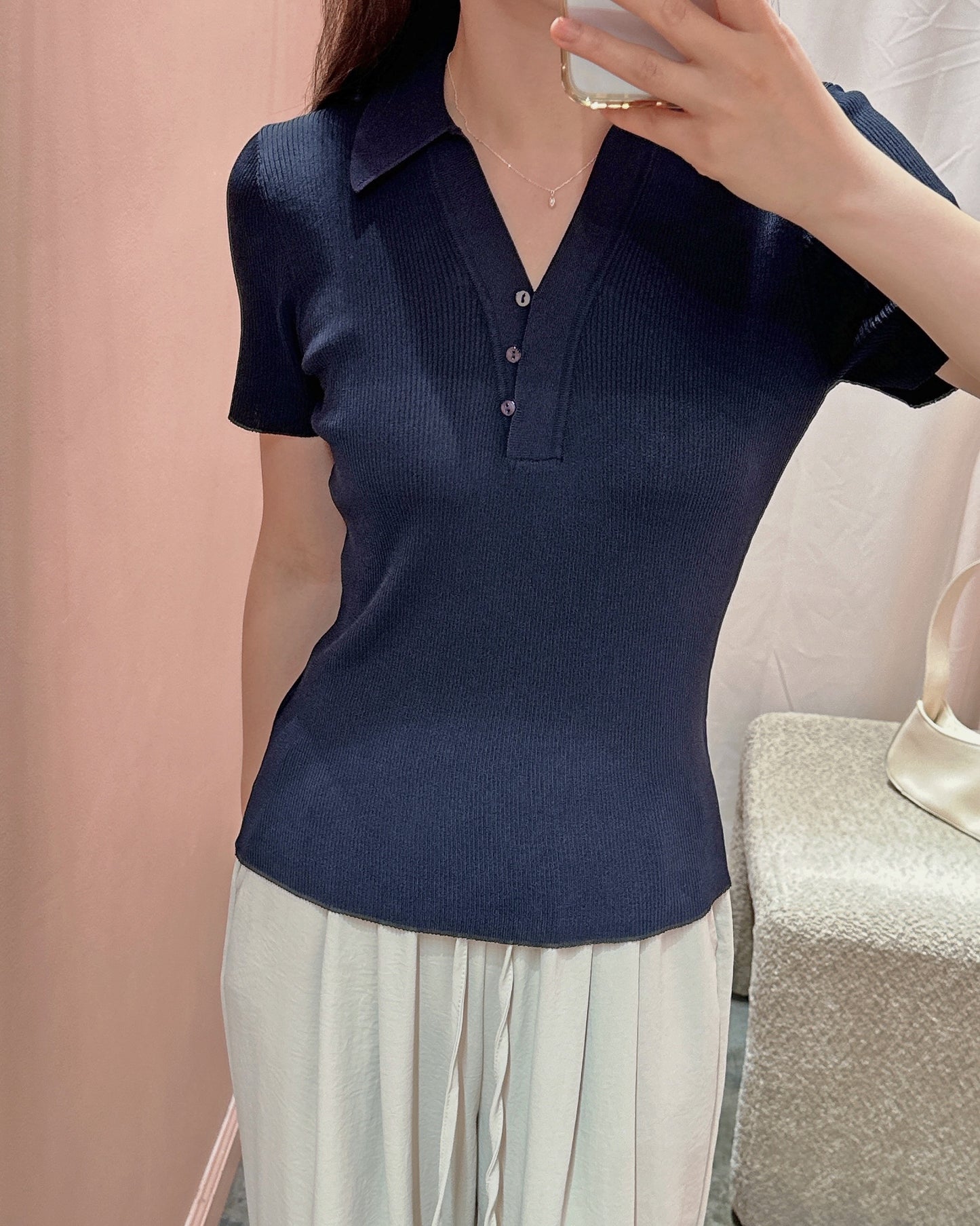 Soft Rib Polo Top