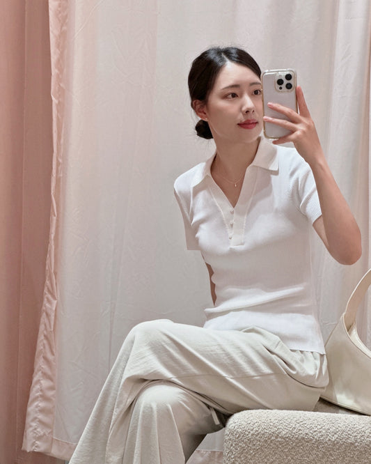 Soft Rib Polo Top