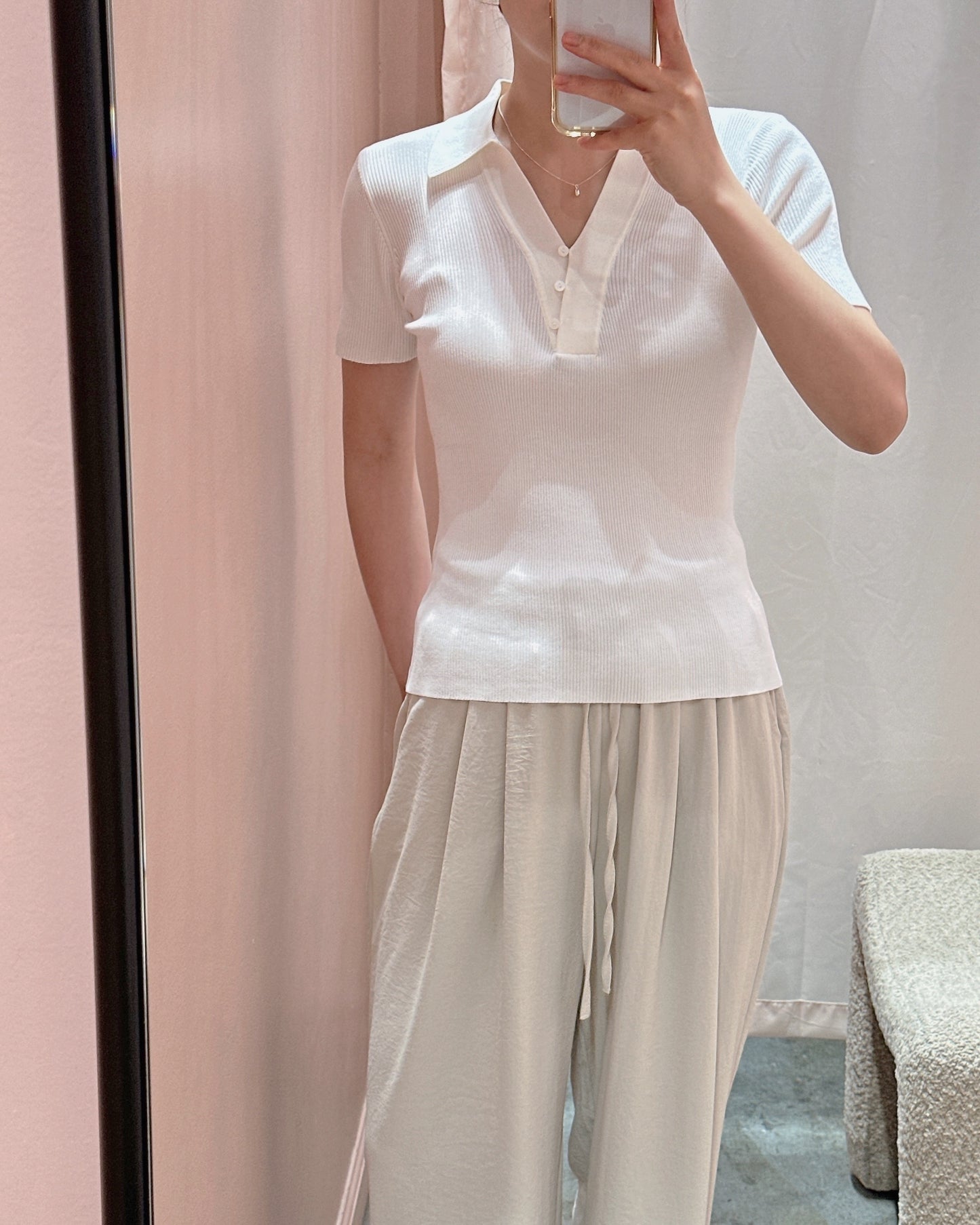 Soft Rib Polo Top