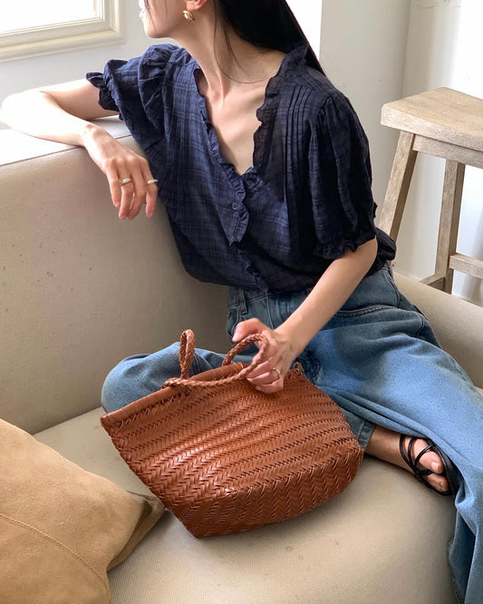 Ruffle Check Blouse