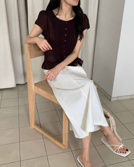 Pintuck Peplum Blouse