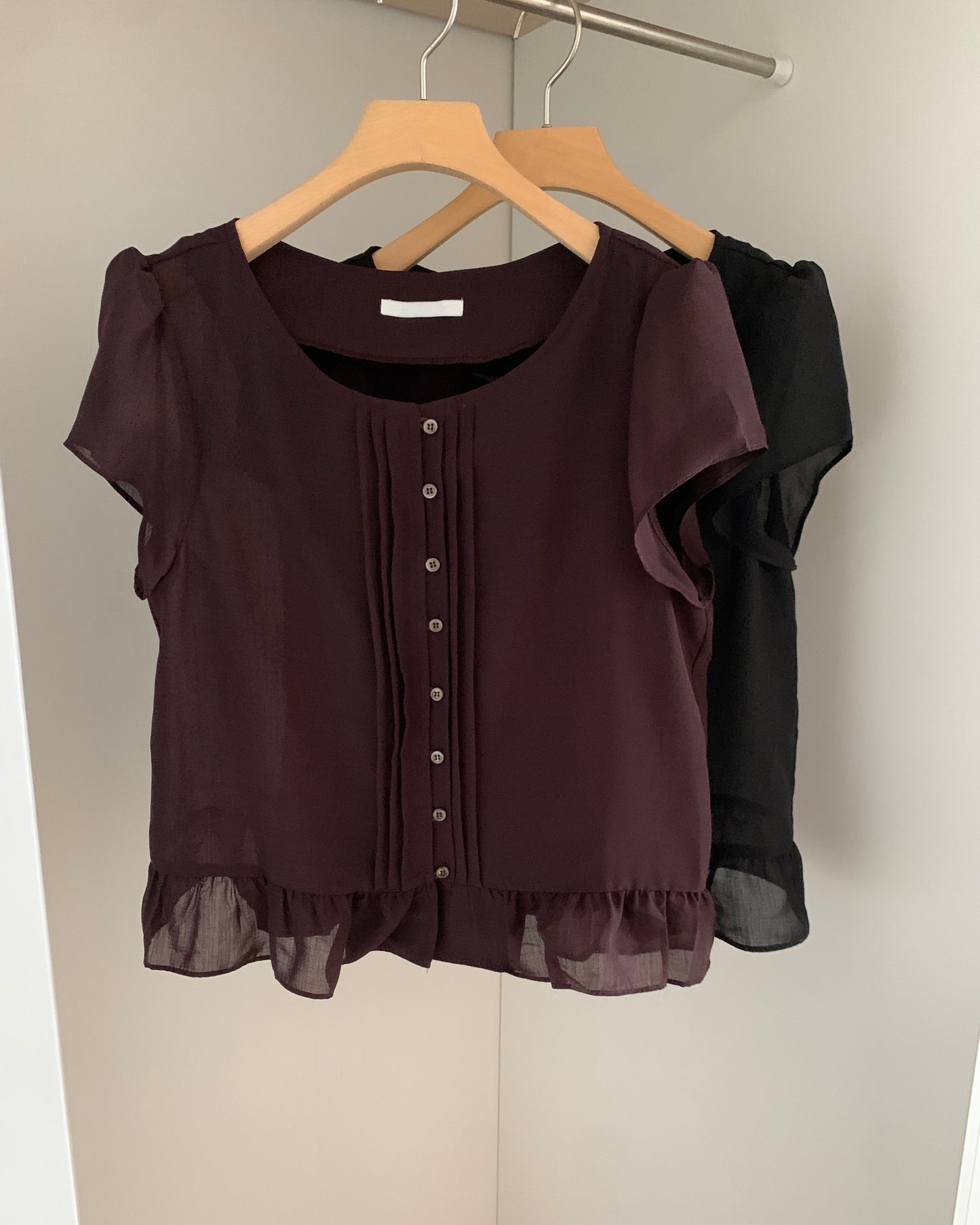 Pintuck Peplum Blouse