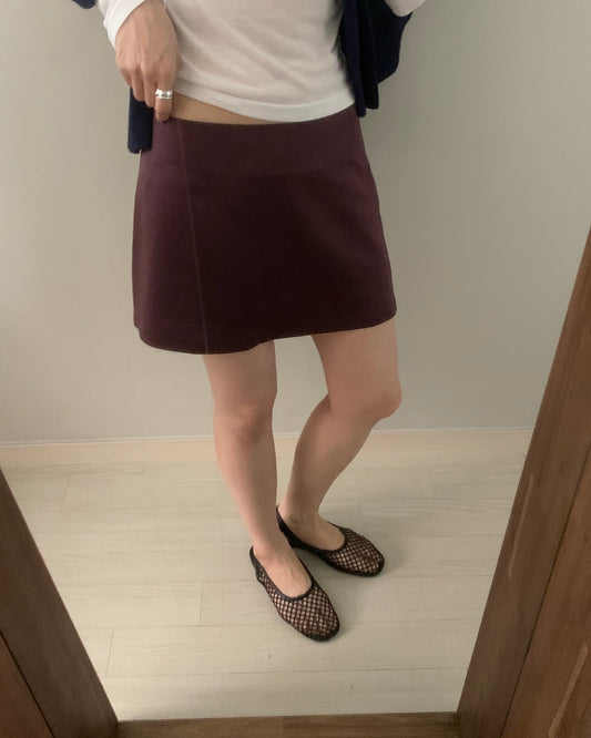 Merlot Satin Mini Skirt