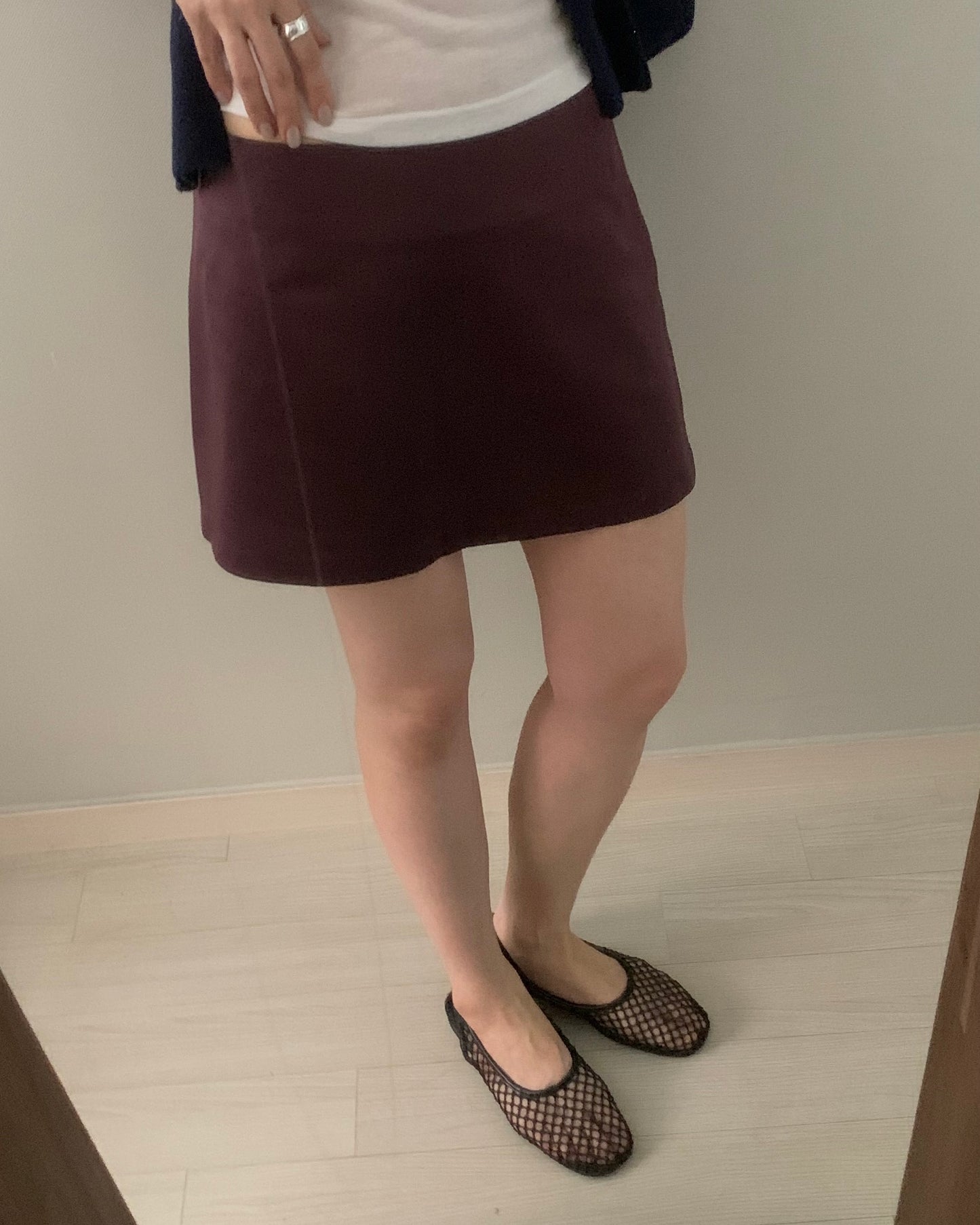 Merlot Satin Mini Skirt