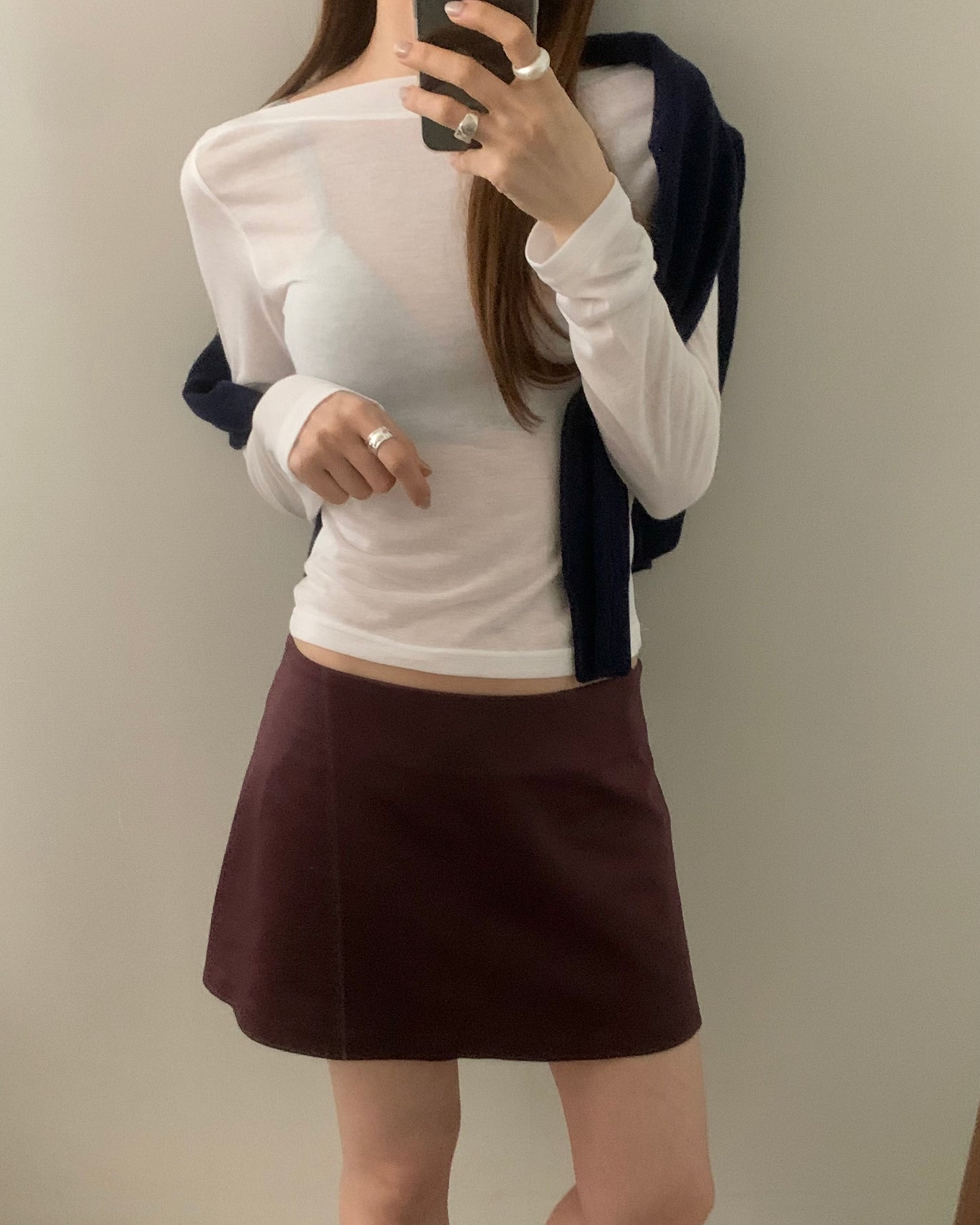 Merlot Satin Mini Skirt