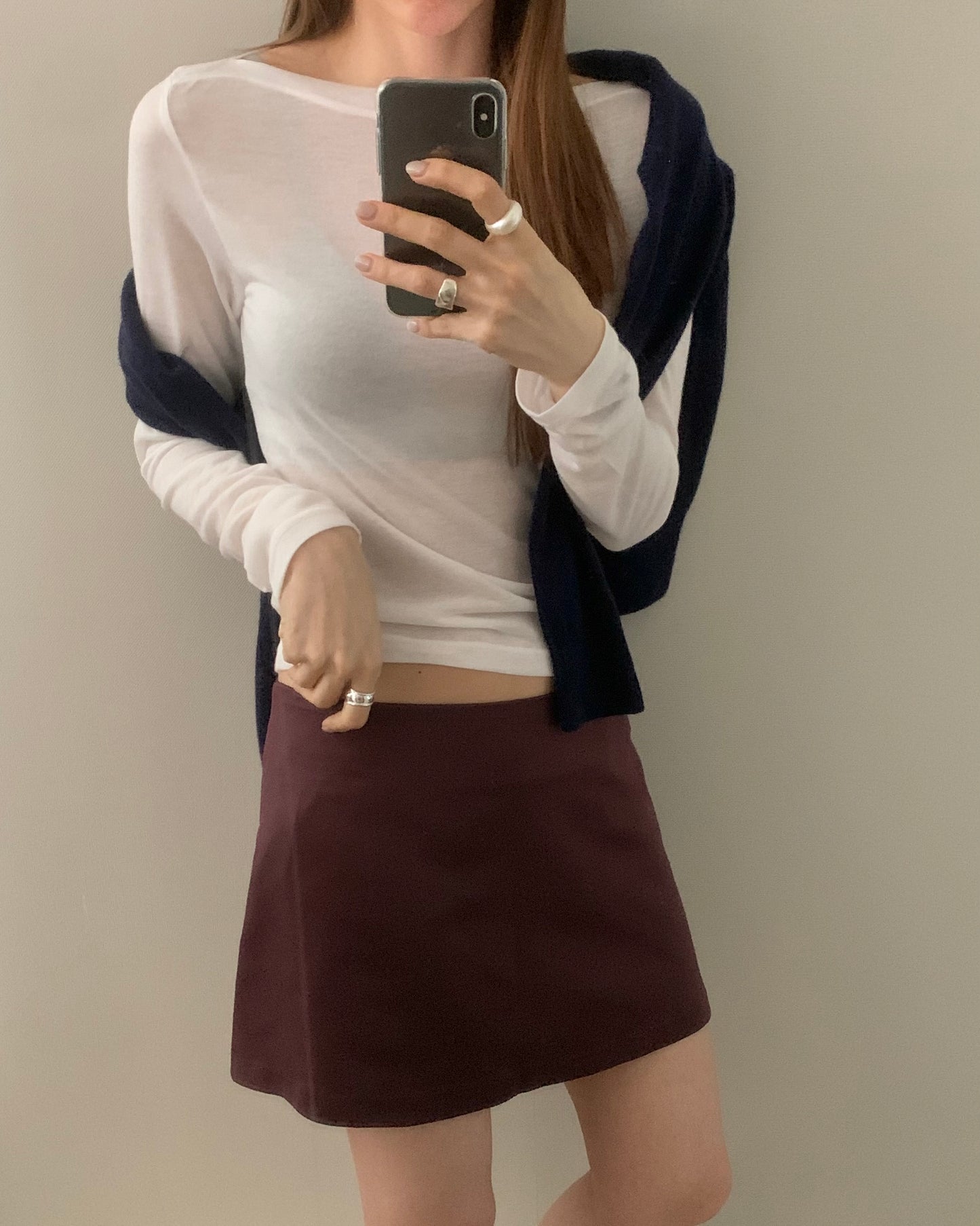 Merlot Satin Mini Skirt