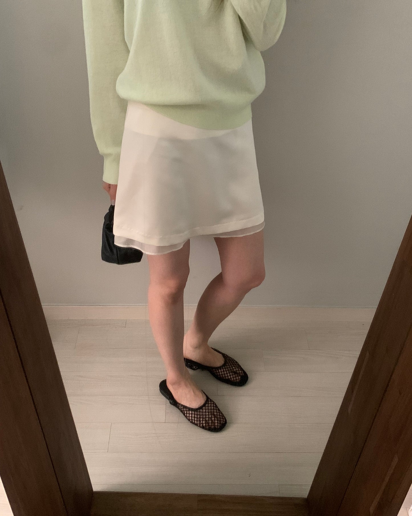 Cream Floaty Mini Skirt