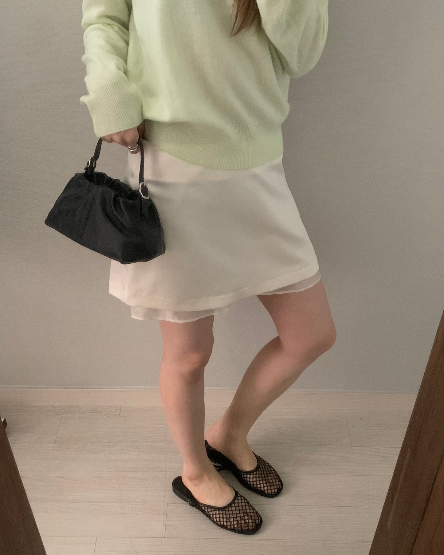 Cream Floaty Mini Skirt