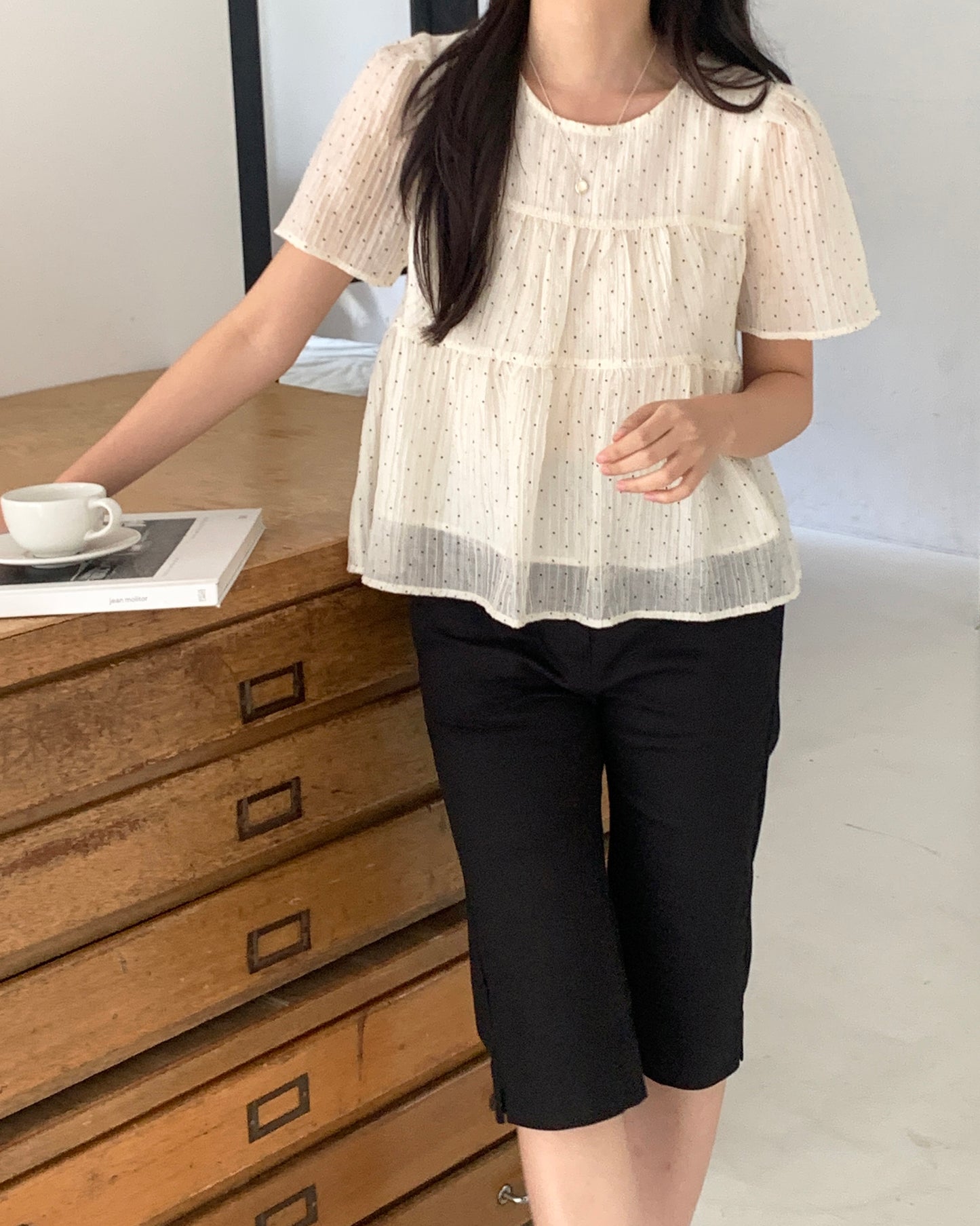 Polka Dot Tiered Blouse