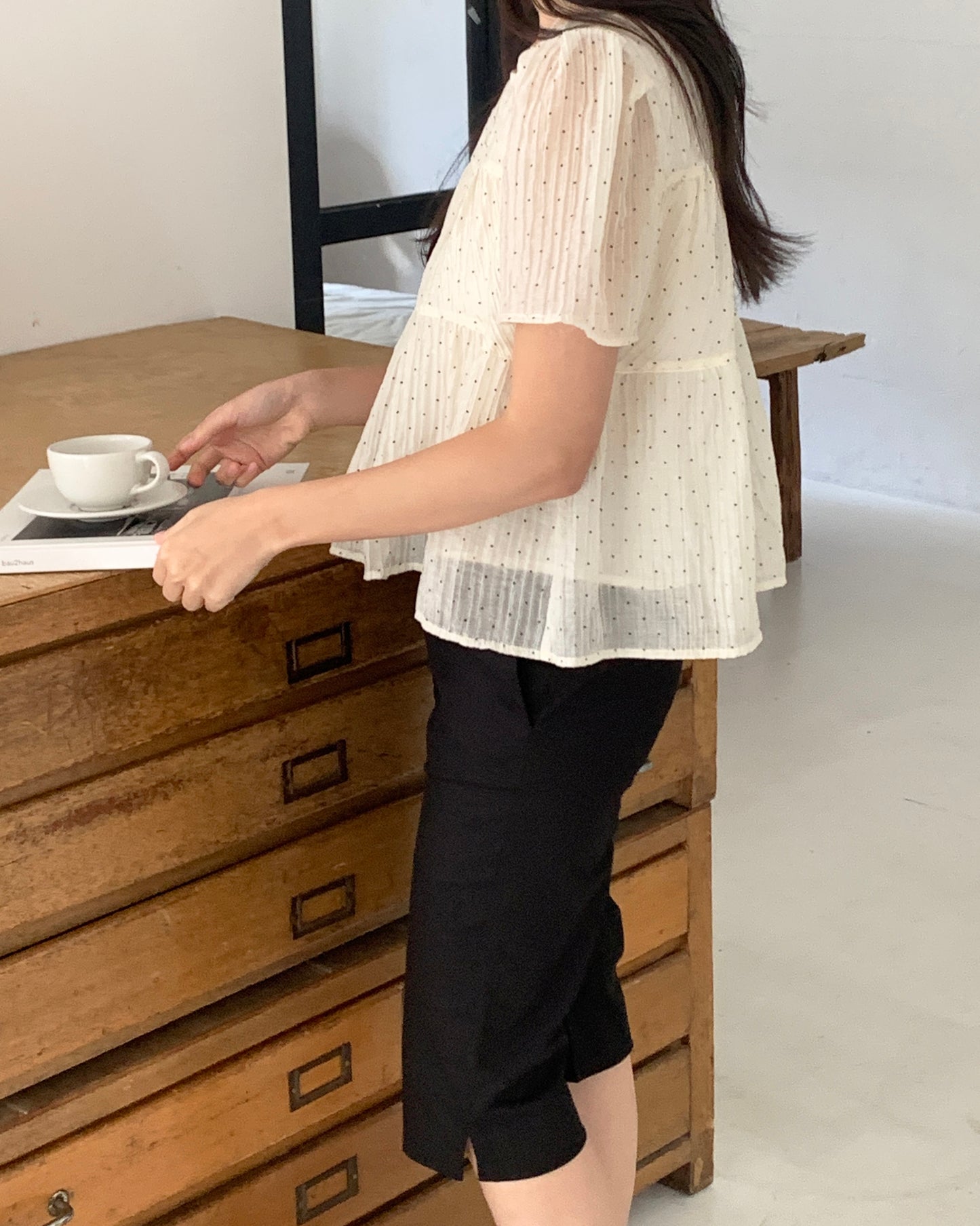 Polka Dot Tiered Blouse