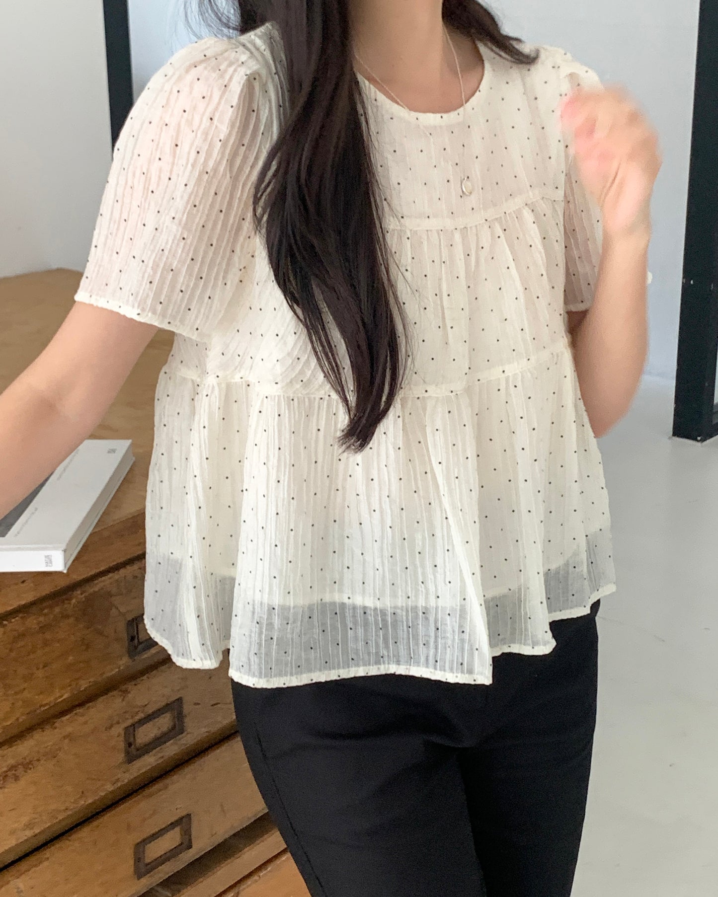 Polka Dot Tiered Blouse