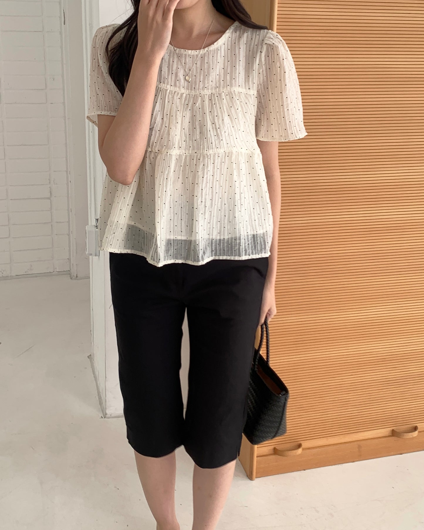 Polka Dot Tiered Blouse