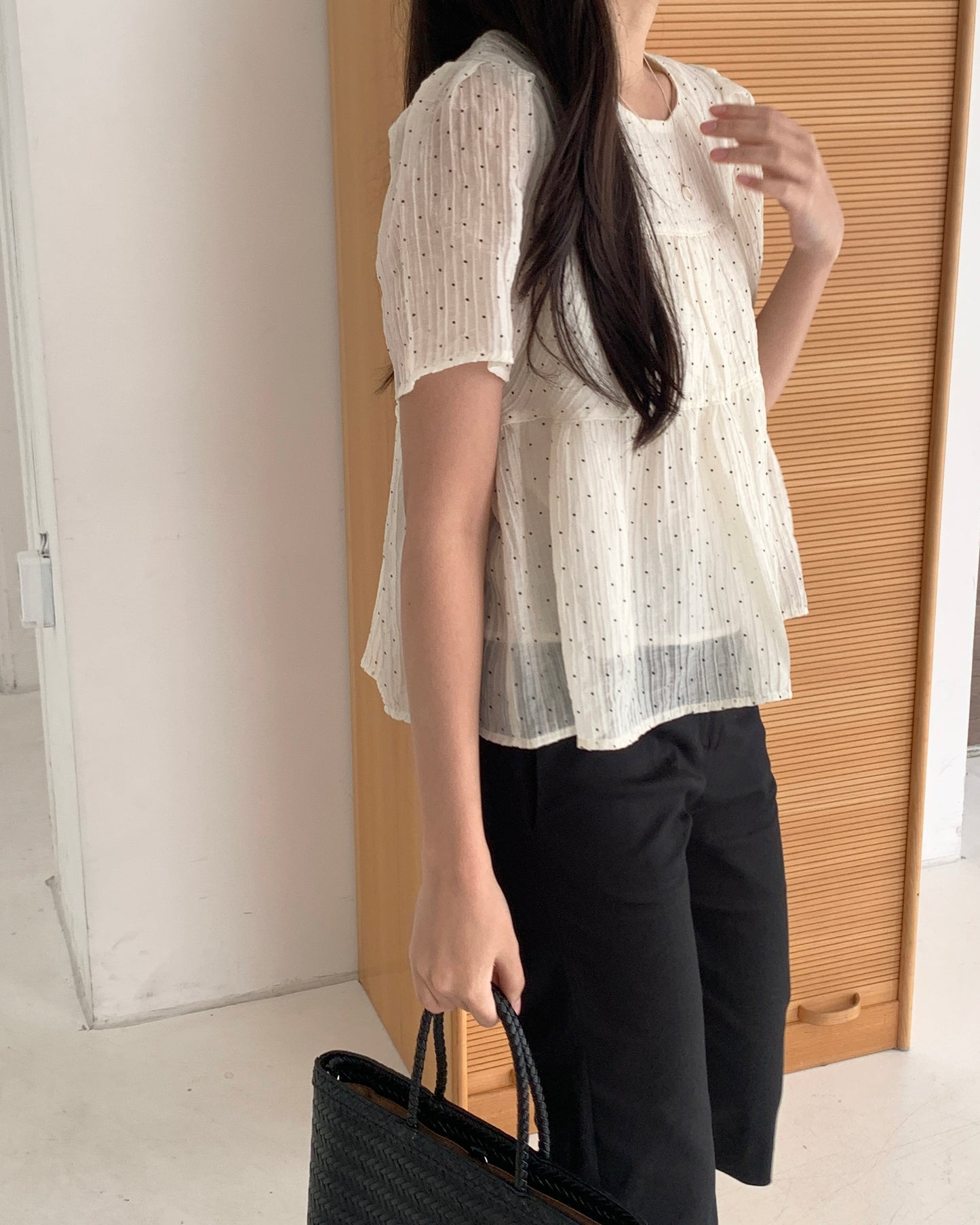 Polka Dot Tiered Blouse