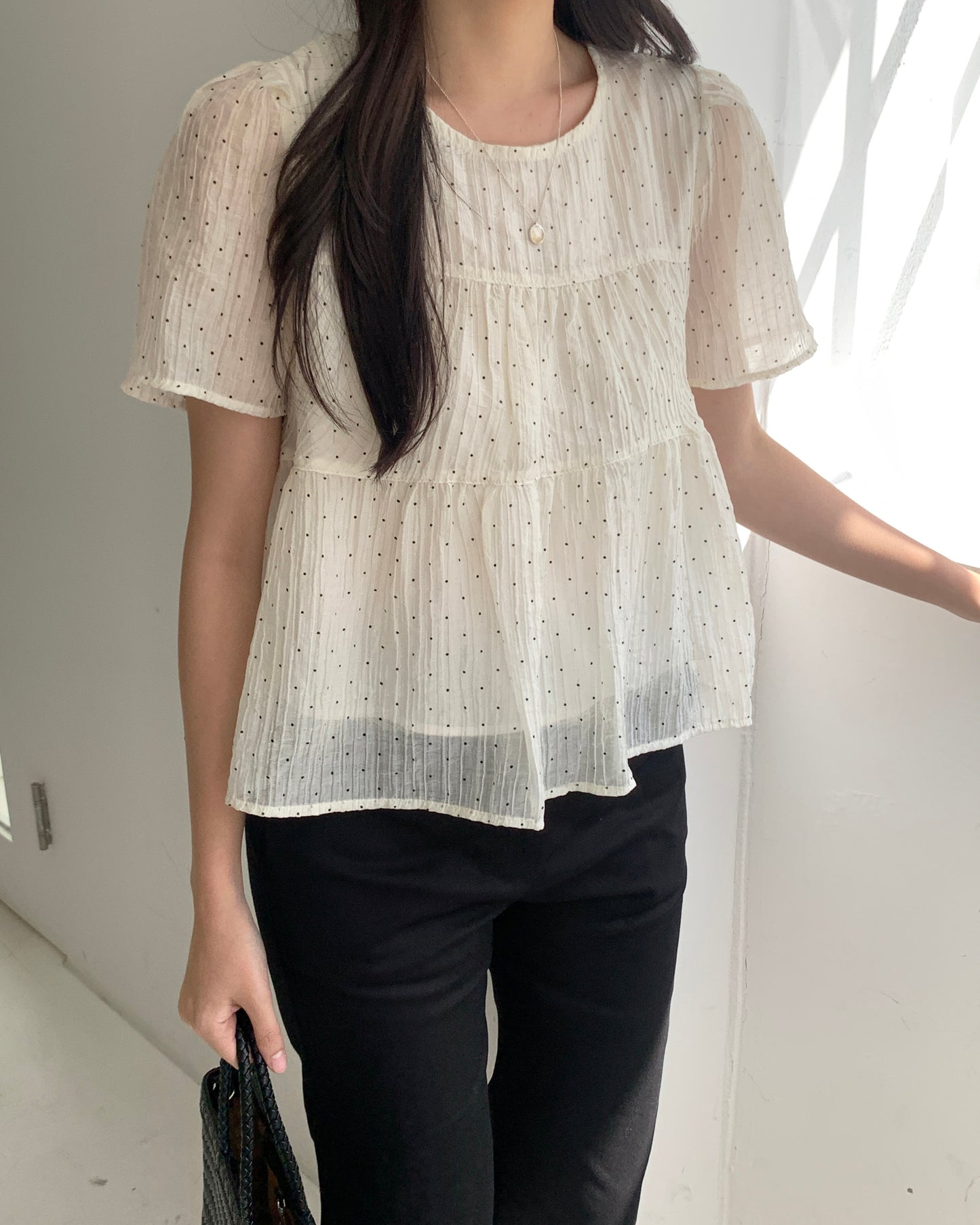 Polka Dot Tiered Blouse