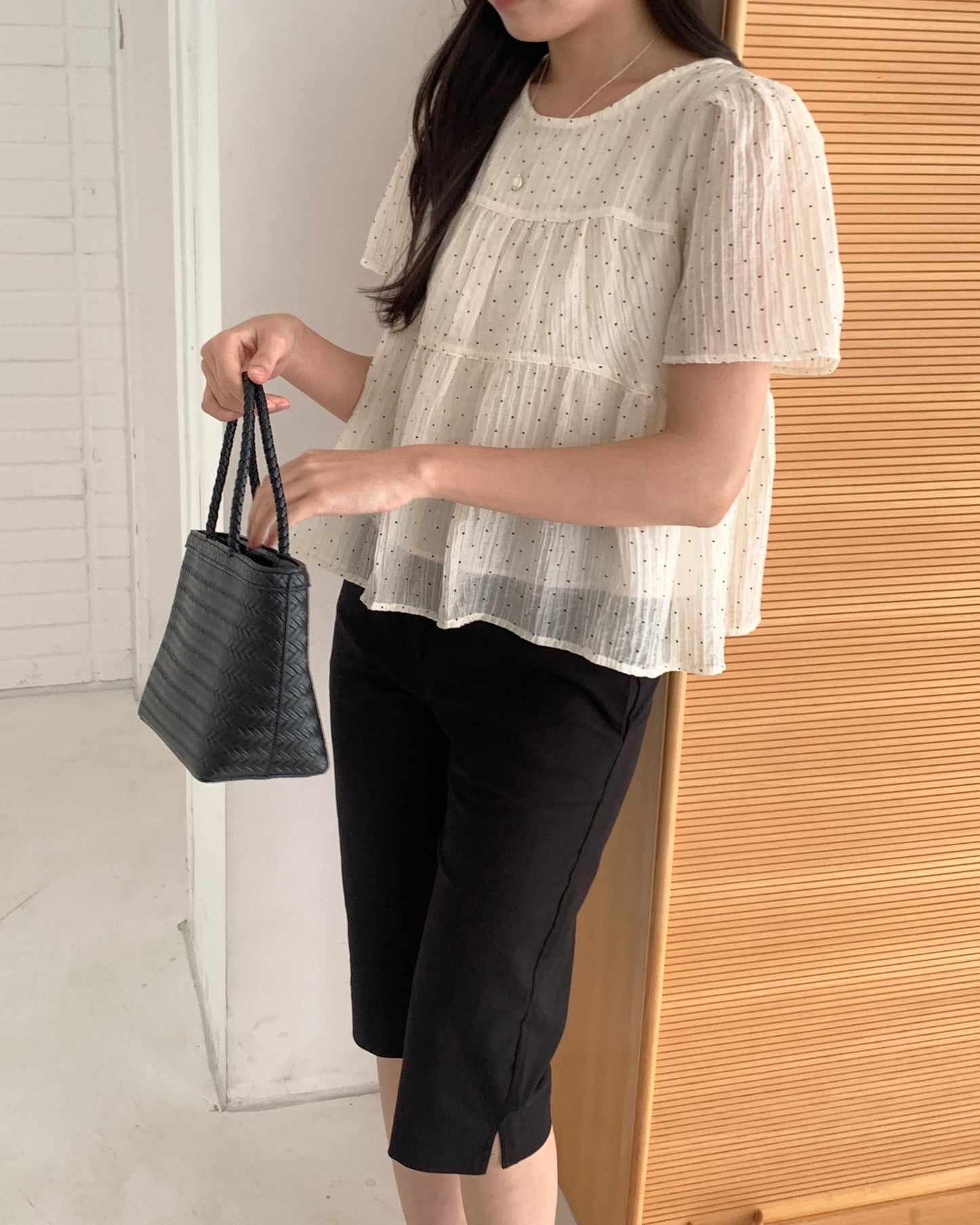 Polka Dot Tiered Blouse