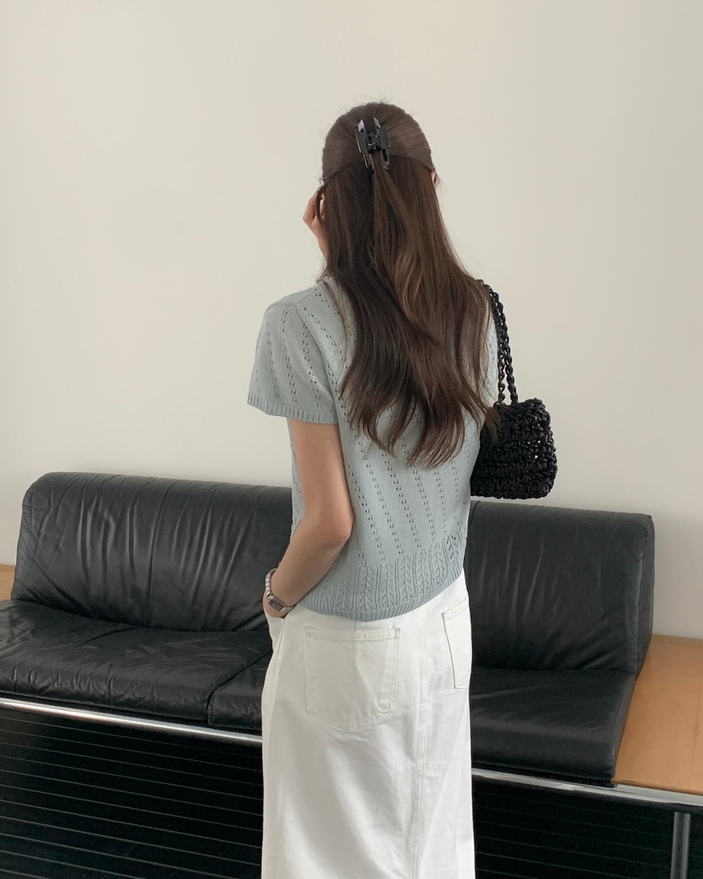 Pointelle Knit Cardigan