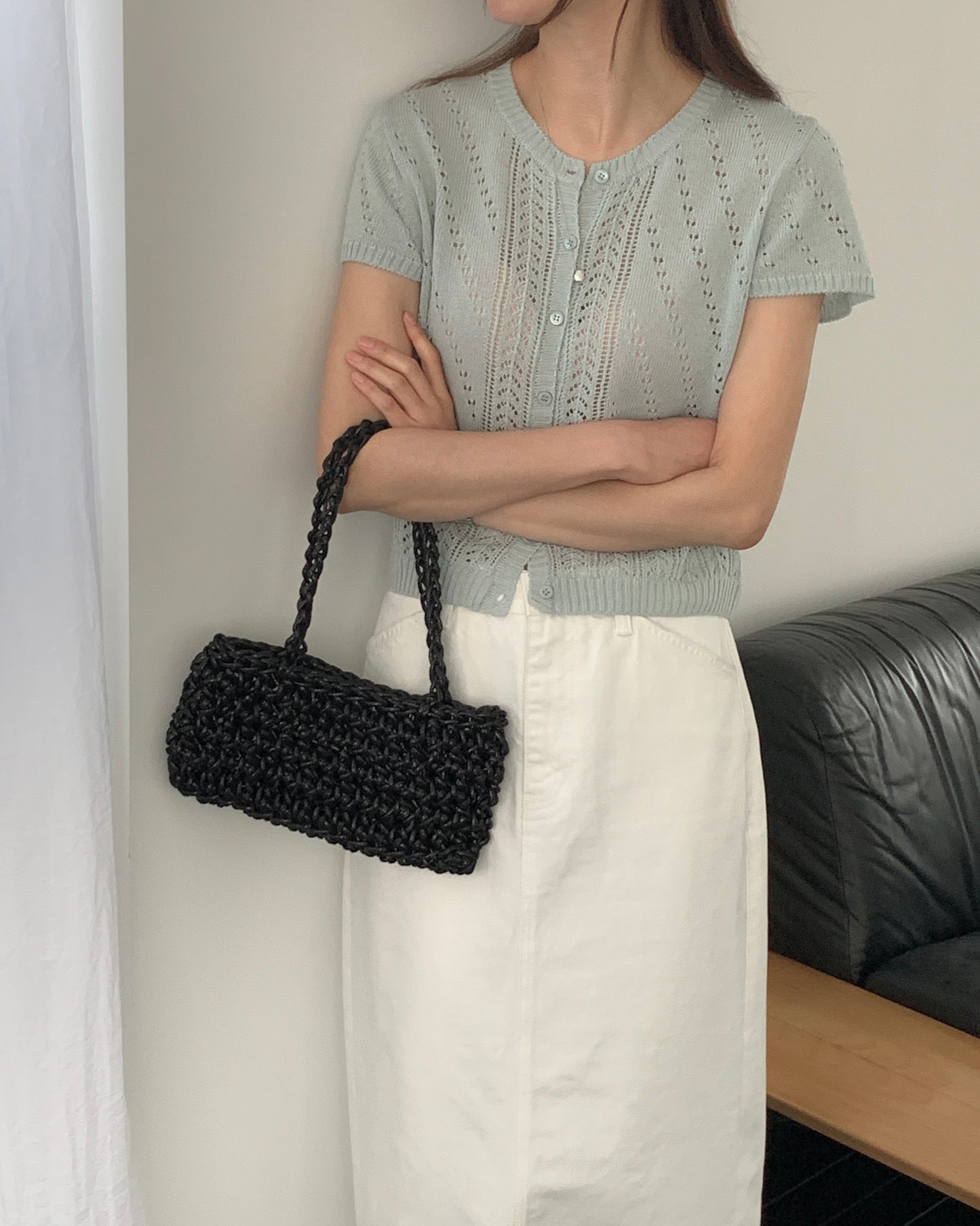 Pointelle Knit Cardigan