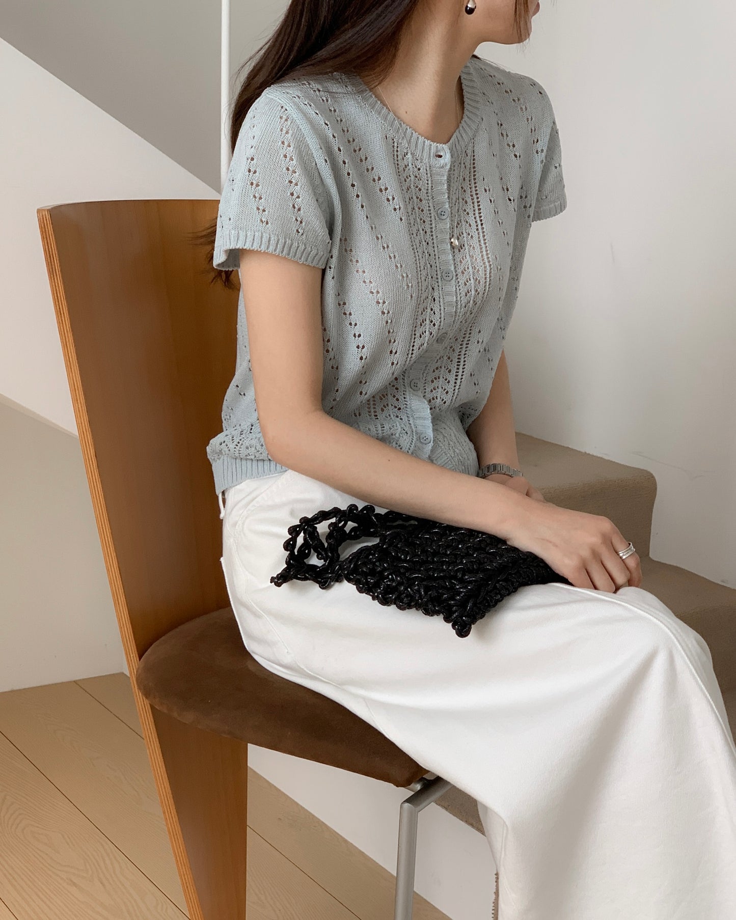 Pointelle Knit Cardigan