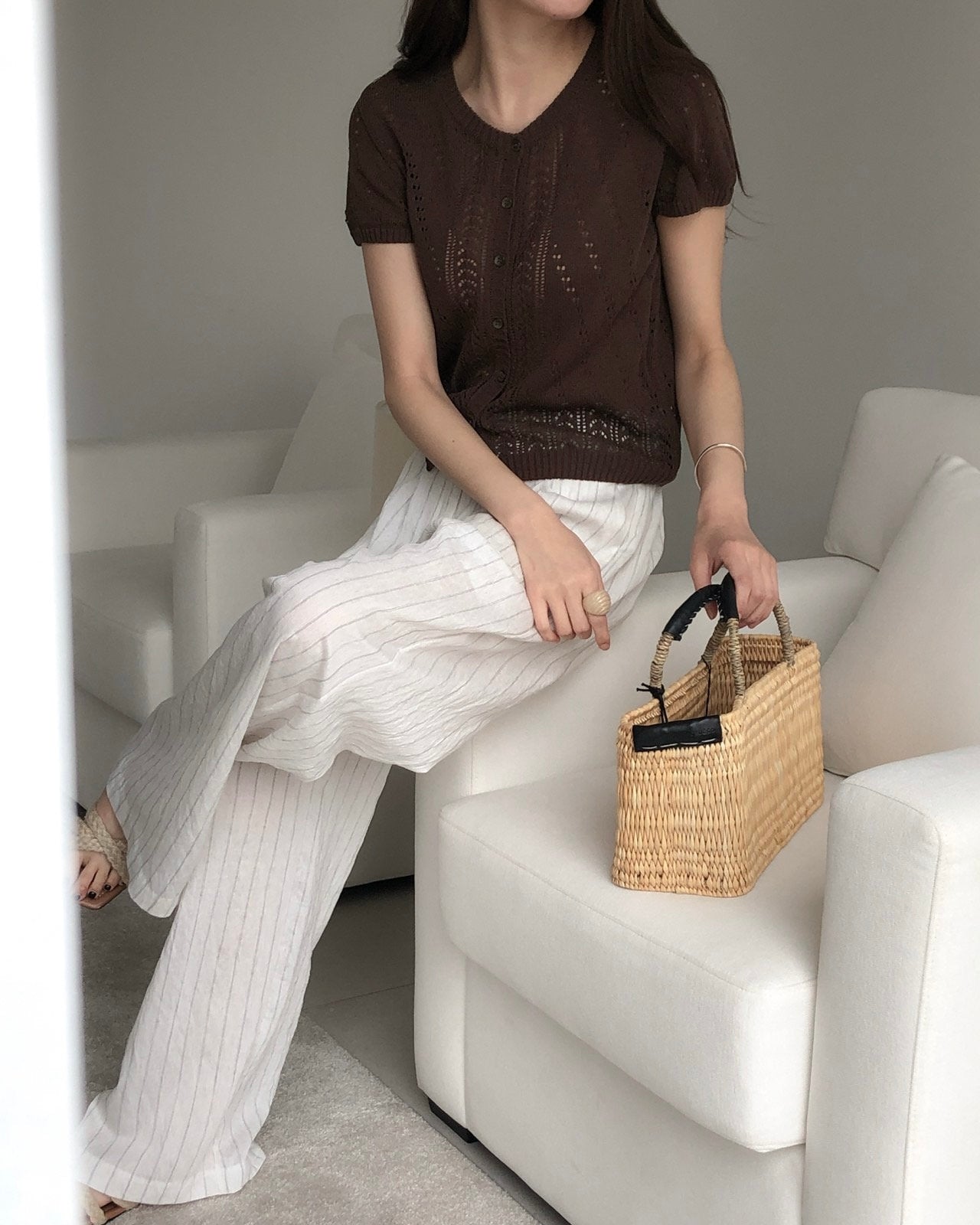 Pointelle Knit Cardigan