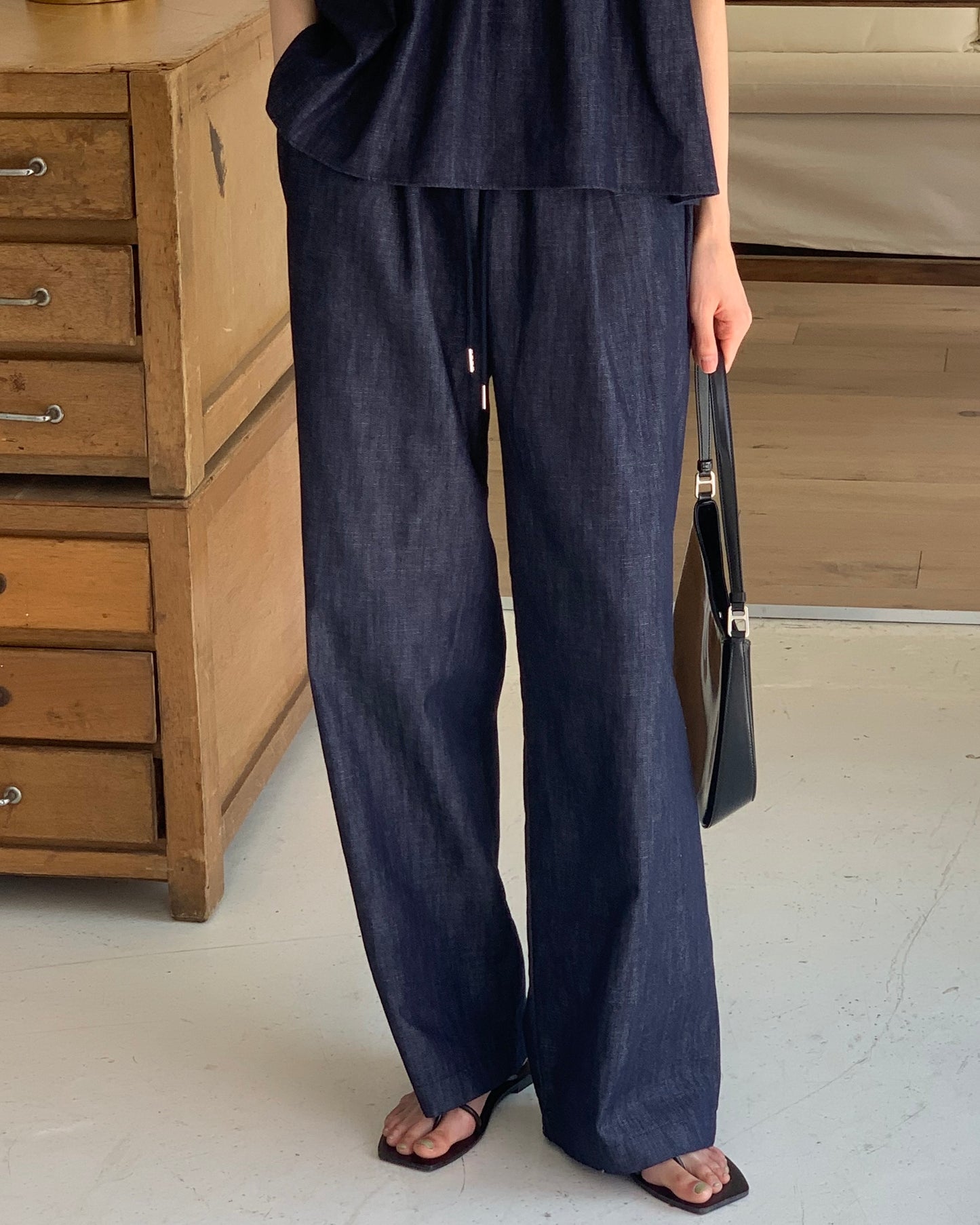 Non-Fade Denim Cami & Pants Set