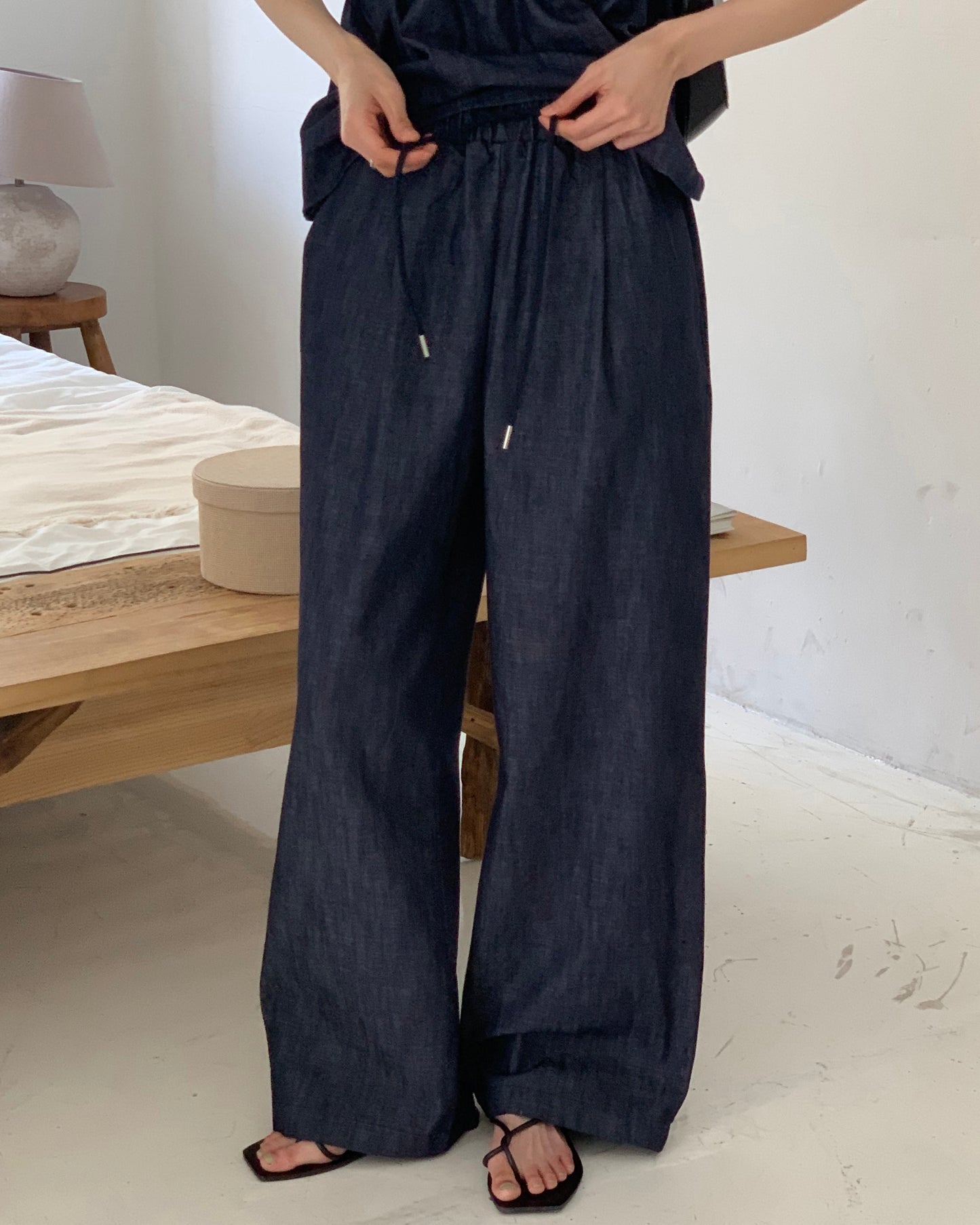 Non-Fade Denim Cami & Pants Set