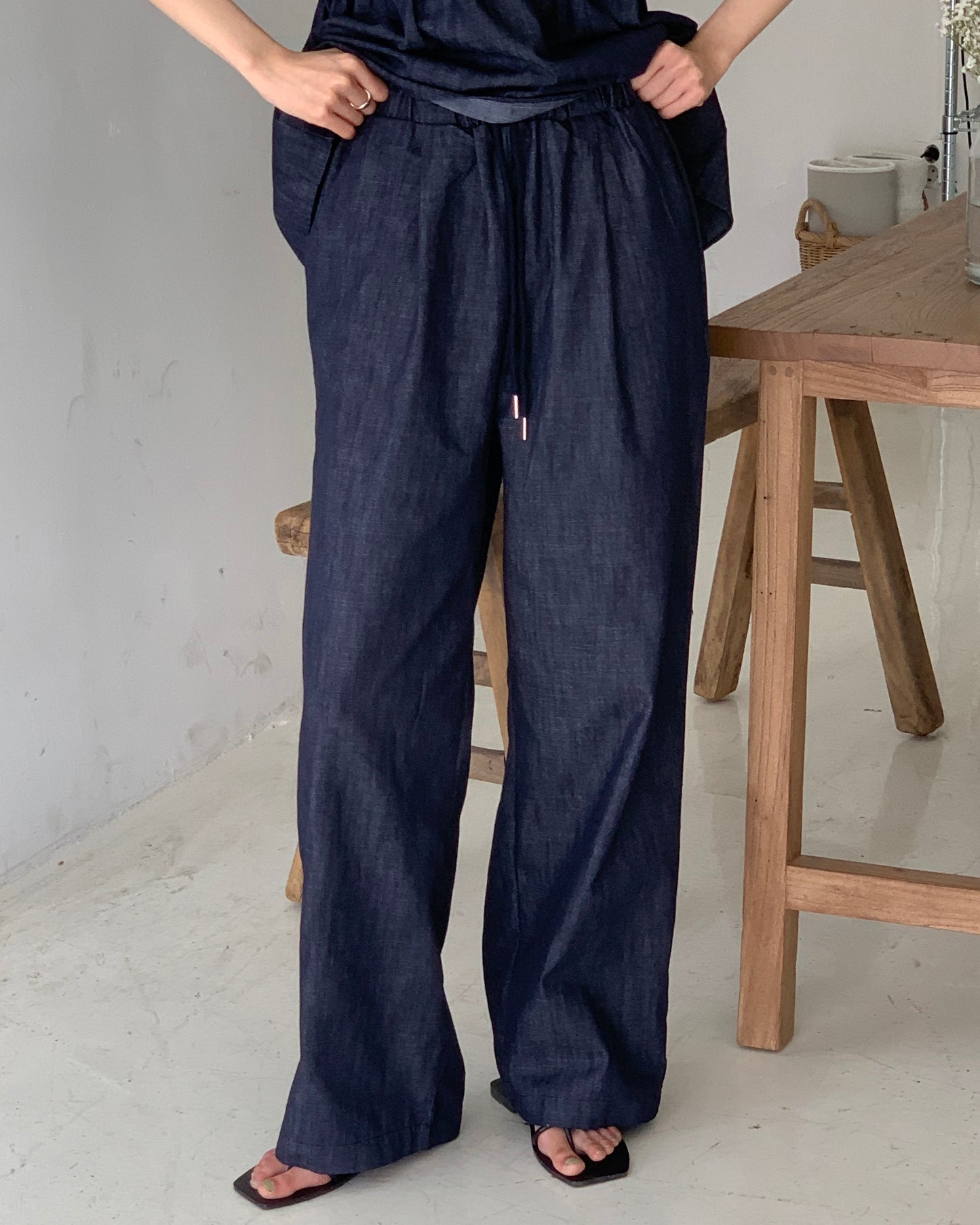 Non-Fade Denim Cami & Pants Set