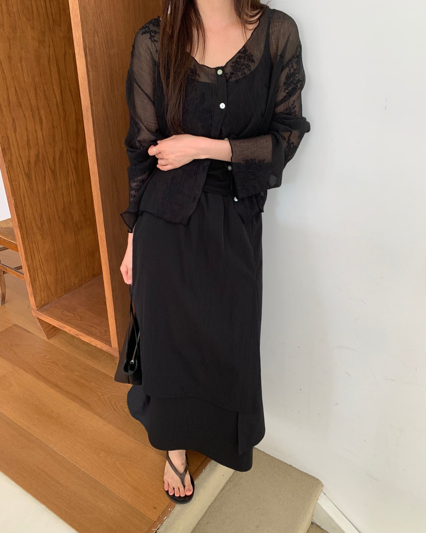 Embroidered Sheer Cardigan