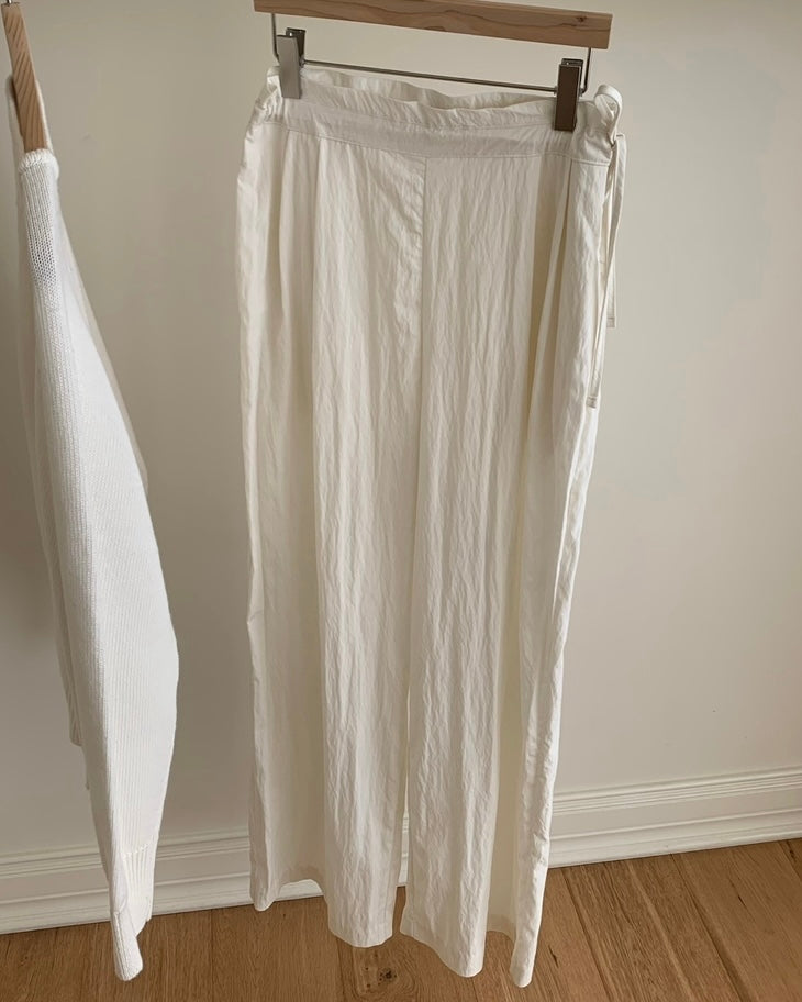 Relaxed Drawstring Rayon Pants