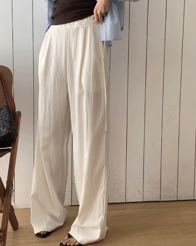 Relaxed Drawstring Rayon Pants
